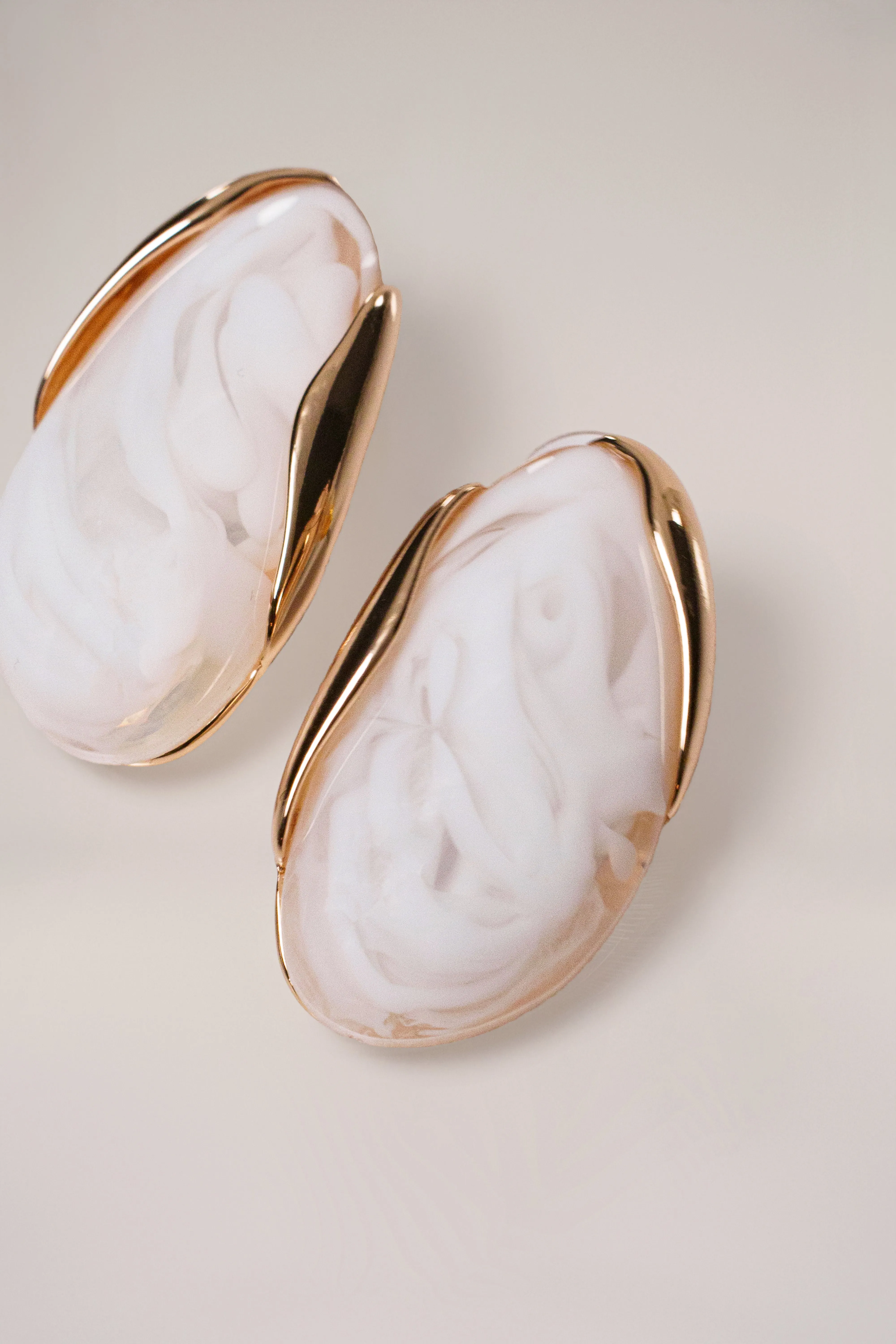 Gold Ethereal Marble Studs sold by JLUXLABEL product image thumbnail 2