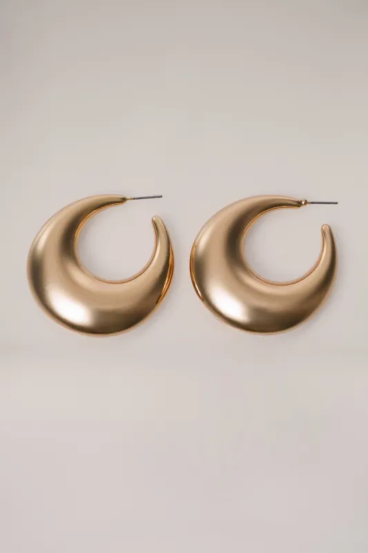 Gold Mel Open Hoop Earrings sold by JLUXLABEL