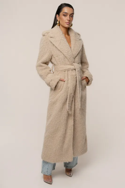 Beige Warm Layers Oversize Coat made by JLUXLABEL