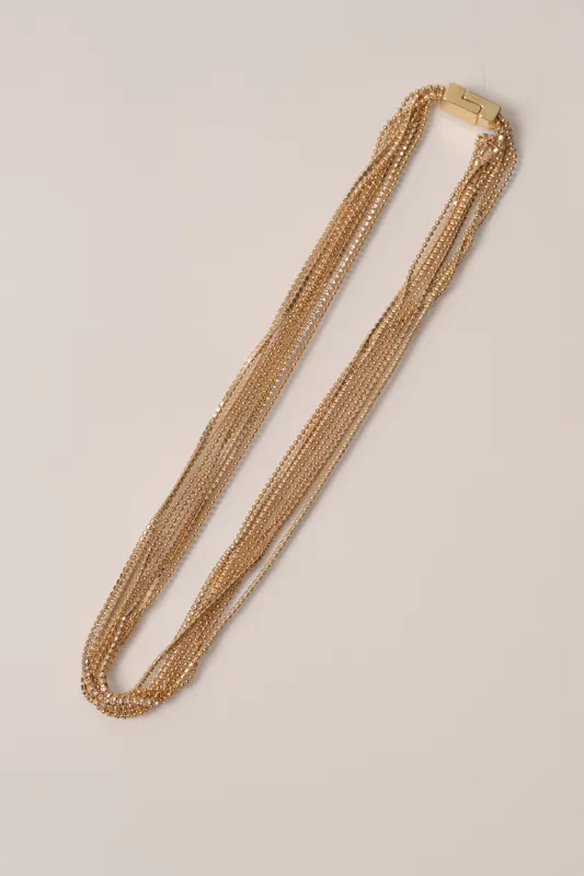 Gold Lustre Strands Necklace sold by JLUXLABEL
