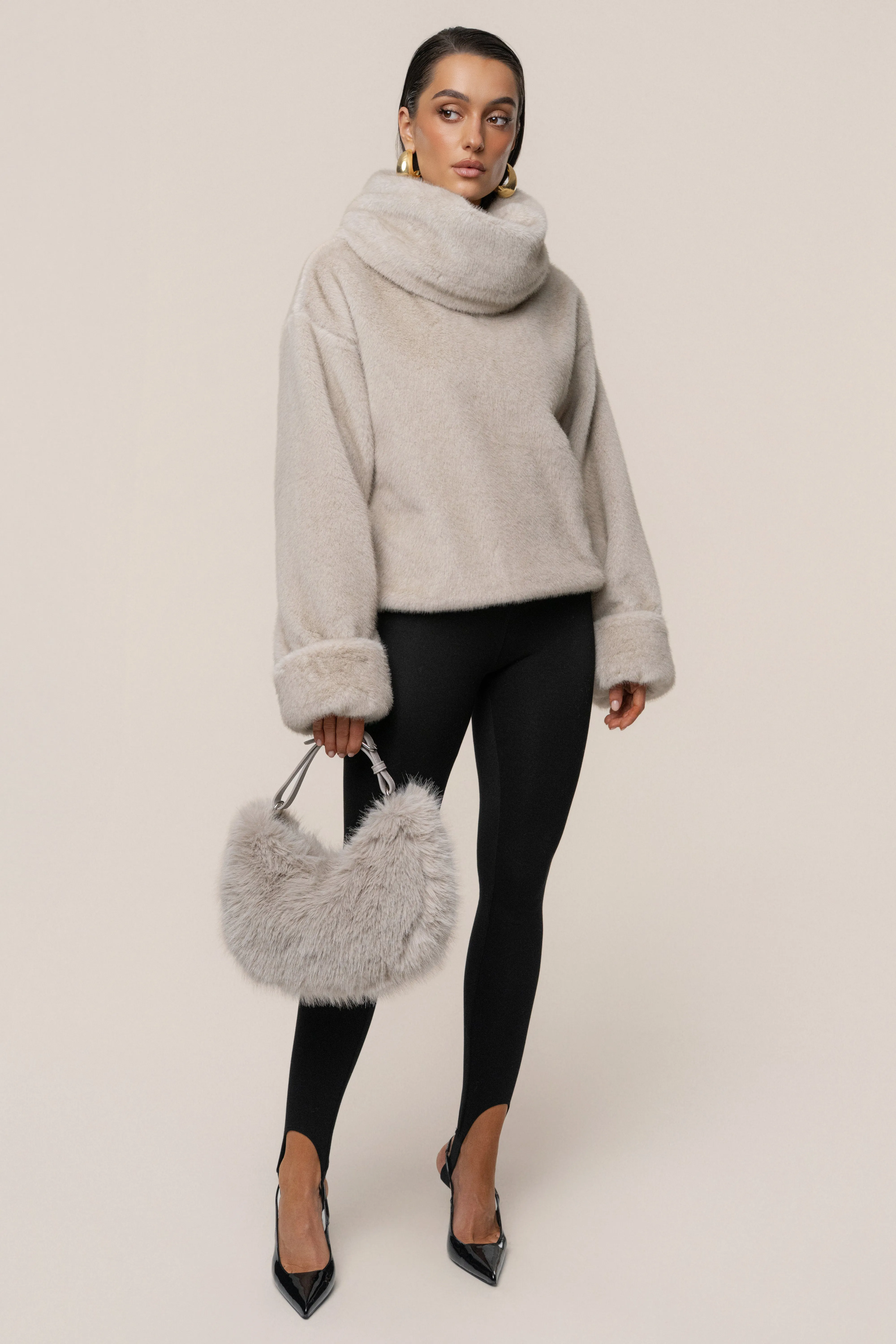 Beige Soft Season Faux Fur Bag sold by JLUXLABEL product image thumbnail 3