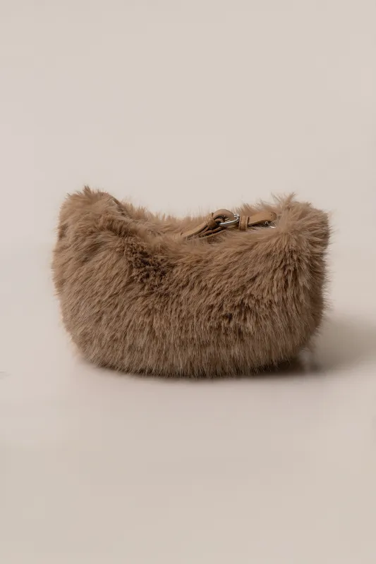 Taupe Soft Season Faux Fur Bag sold by JLUXLABEL