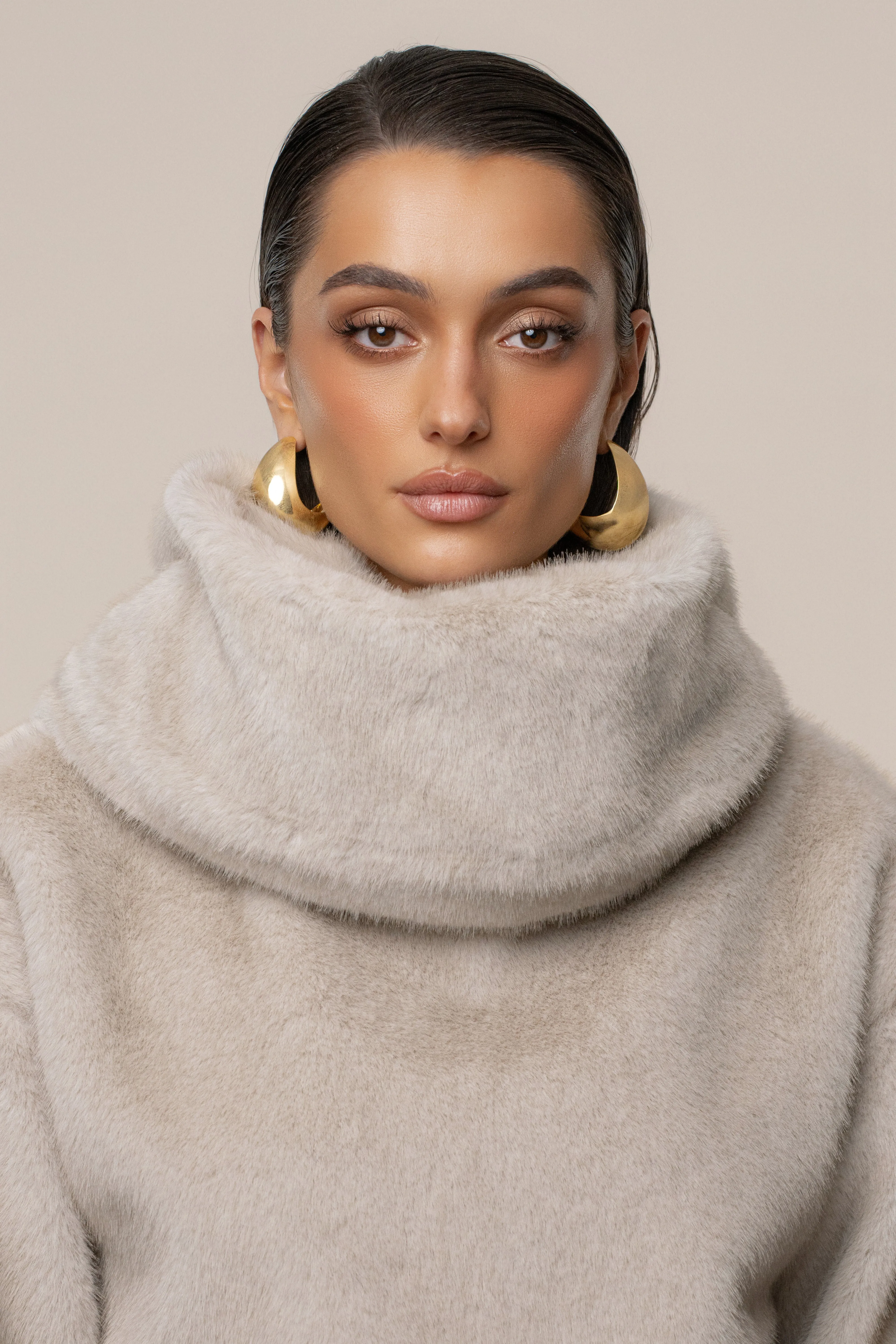 Stone Polished Faux Fur Pullover sold by JLUXLABEL product image thumbnail 4