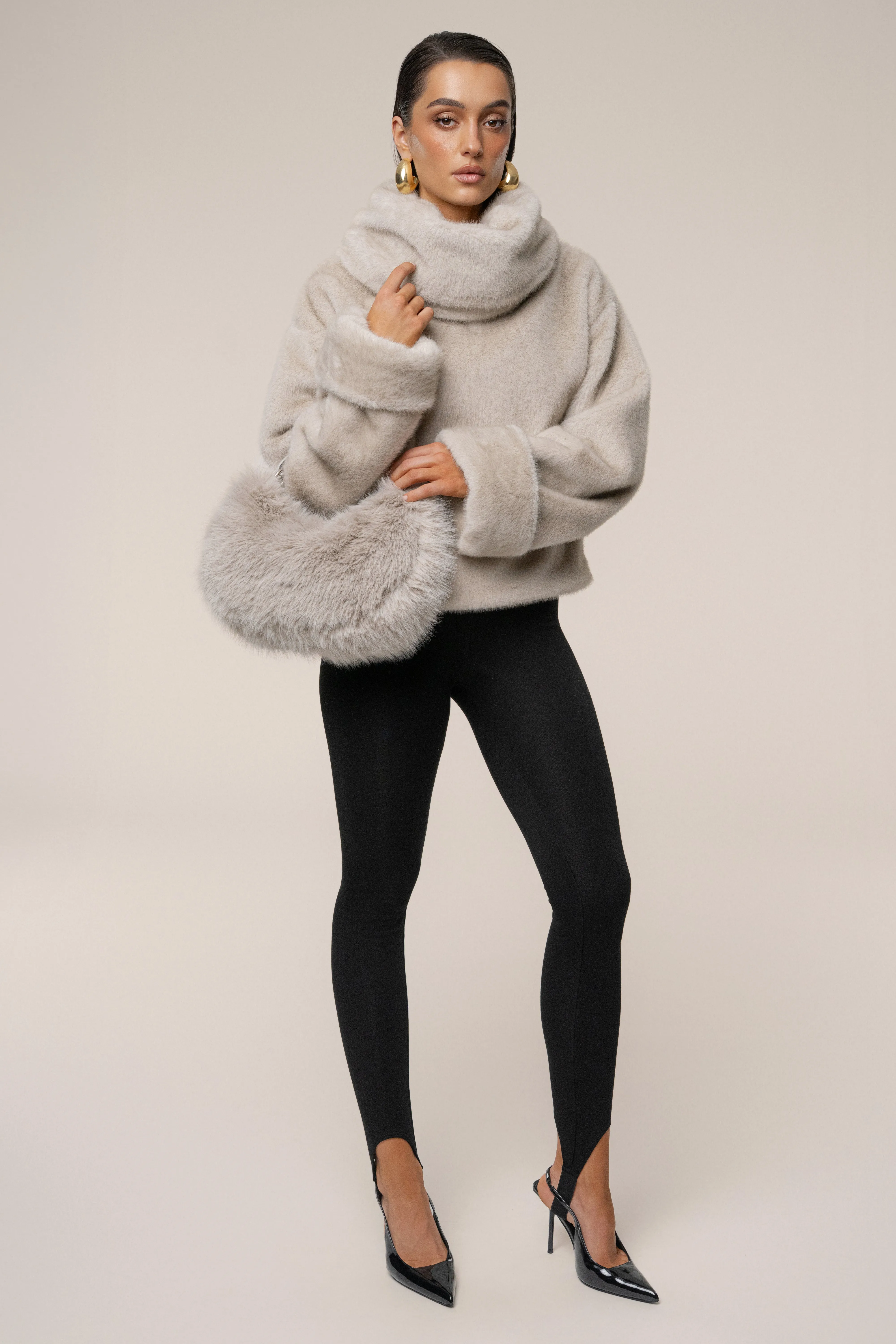 Stone Polished Faux Fur Pullover sold by JLUXLABEL product image thumbnail 3
