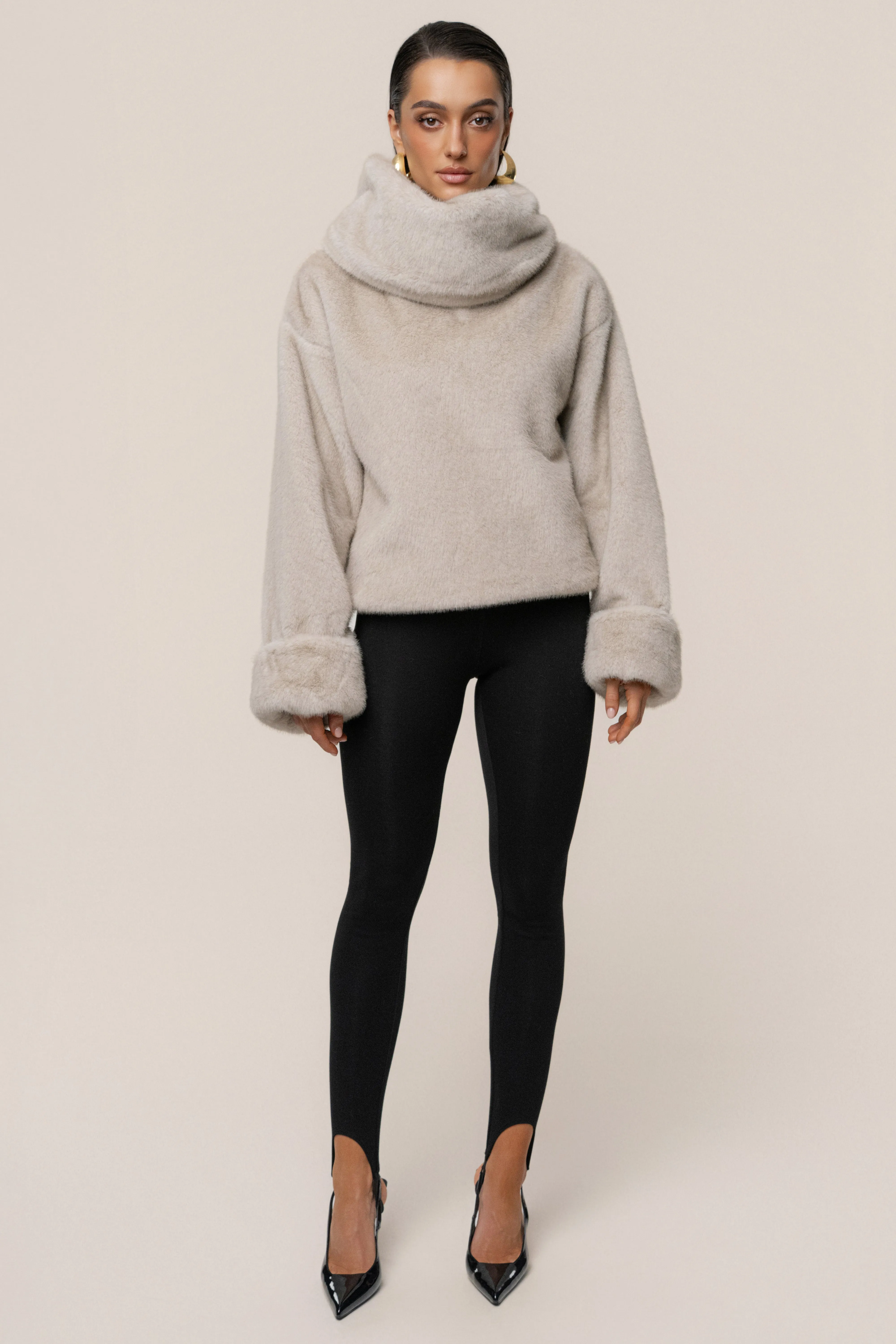 Stone Polished Faux Fur Pullover sold by JLUXLABEL product image thumbnail 5