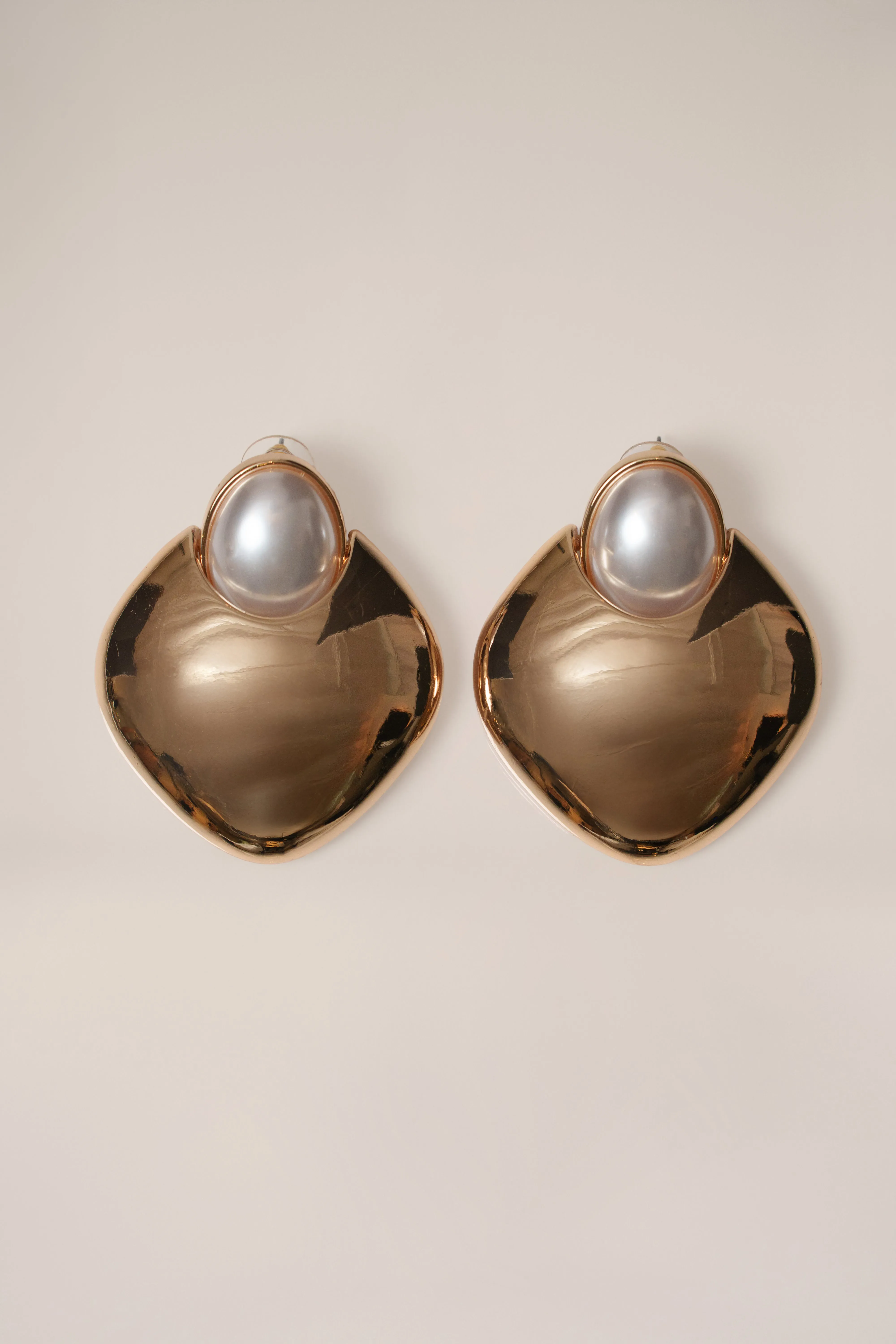 Gold Pearl Crest Earrings sold by JLUXLABEL