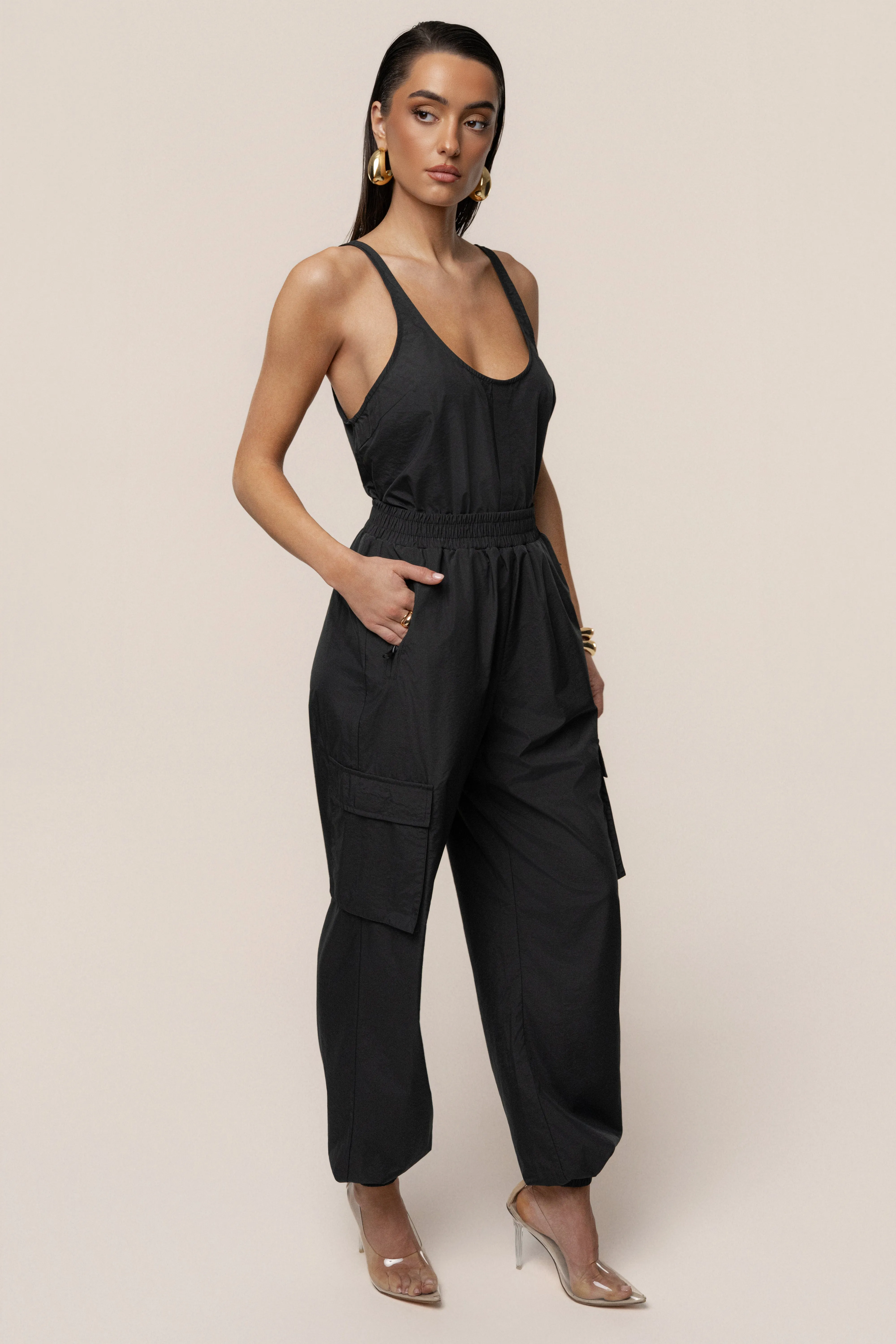 Black Active Scoop Neck Top sold by JLUXLABEL product image thumbnail 2