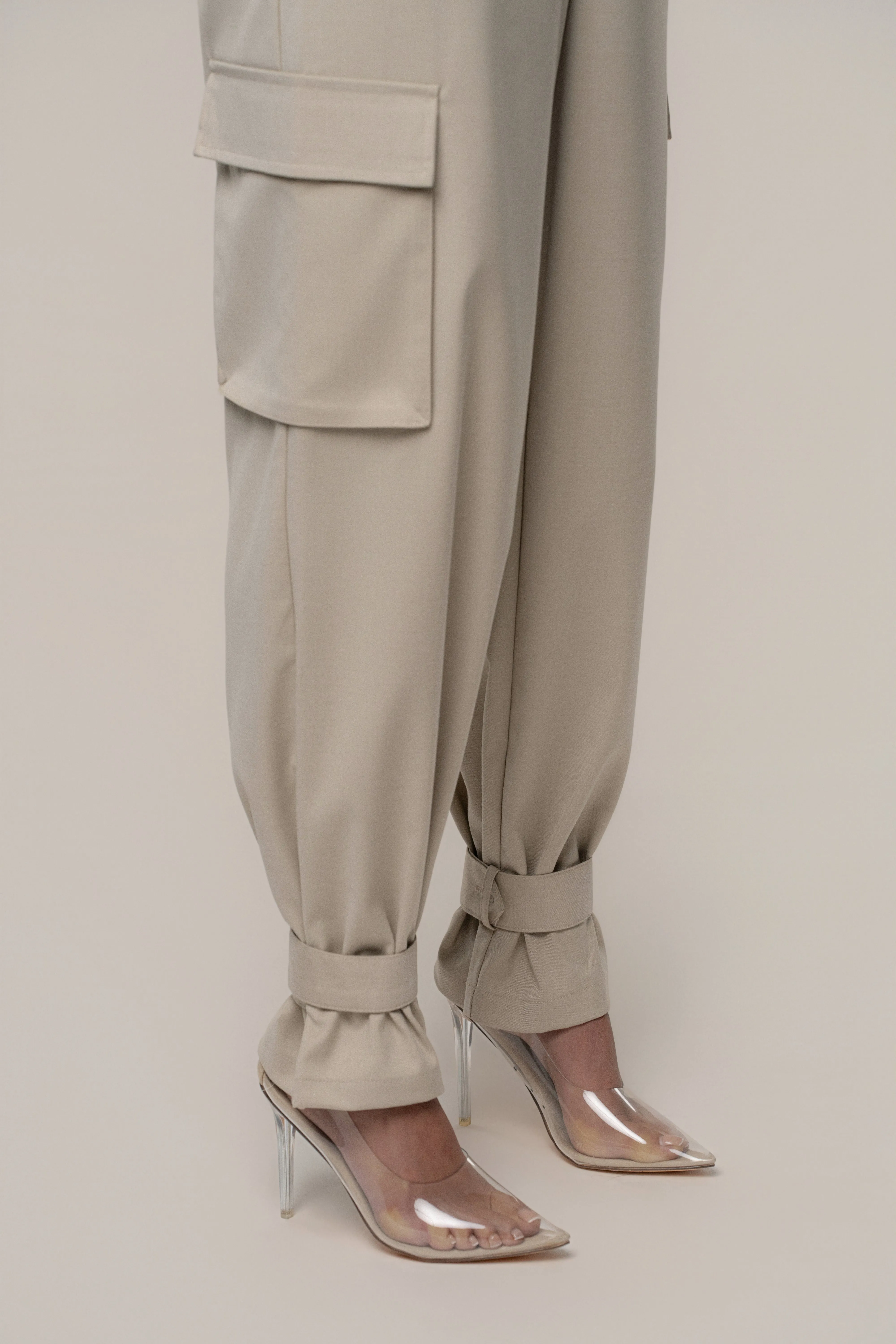 Khaki Autumn Flow Cargo Pants sold by JLUXLABEL product image thumbnail 3