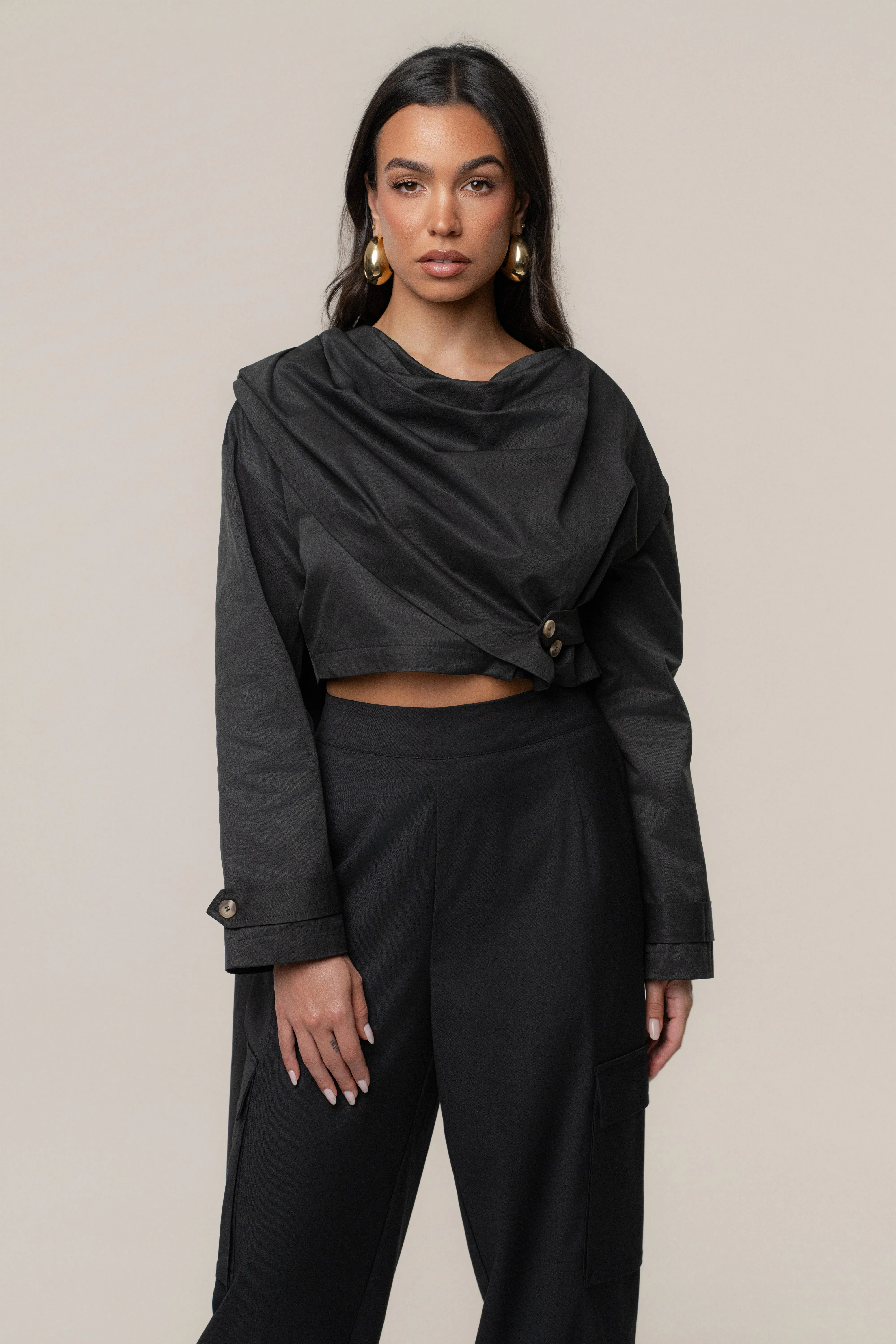Black Autumn Flow Cargo Pants sold by JLUXLABEL product image thumbnail 4