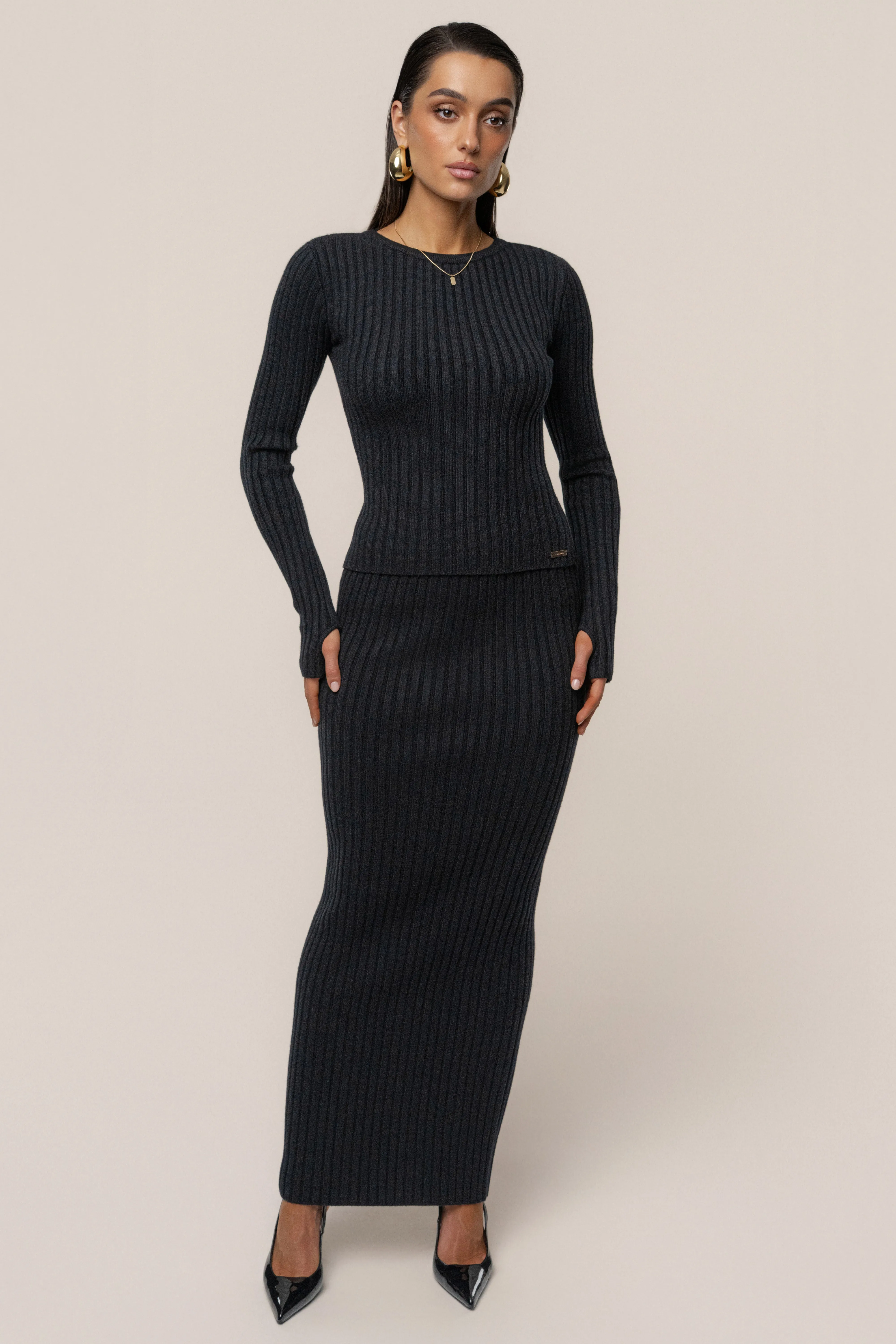 Black Overcast Ribbed Top sold by JLUXLABEL product image thumbnail 2