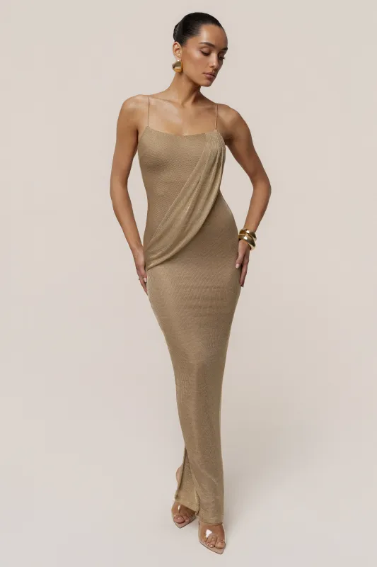 Gold Midnight Sky Maxi Dress sold by JLUXLABEL