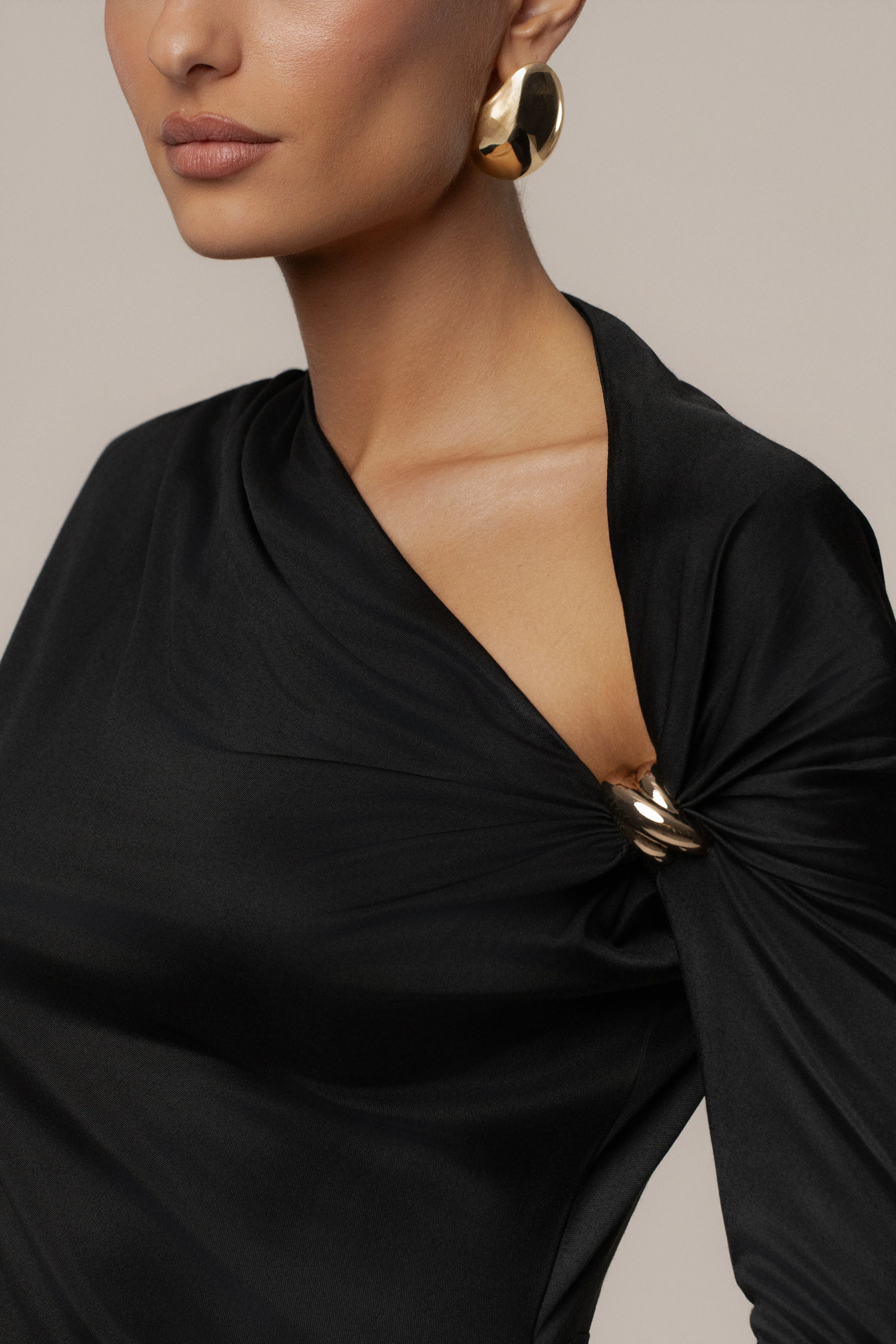 Black Glisten Slit Maxi Dress sold by JLUXLABEL product image thumbnail 2