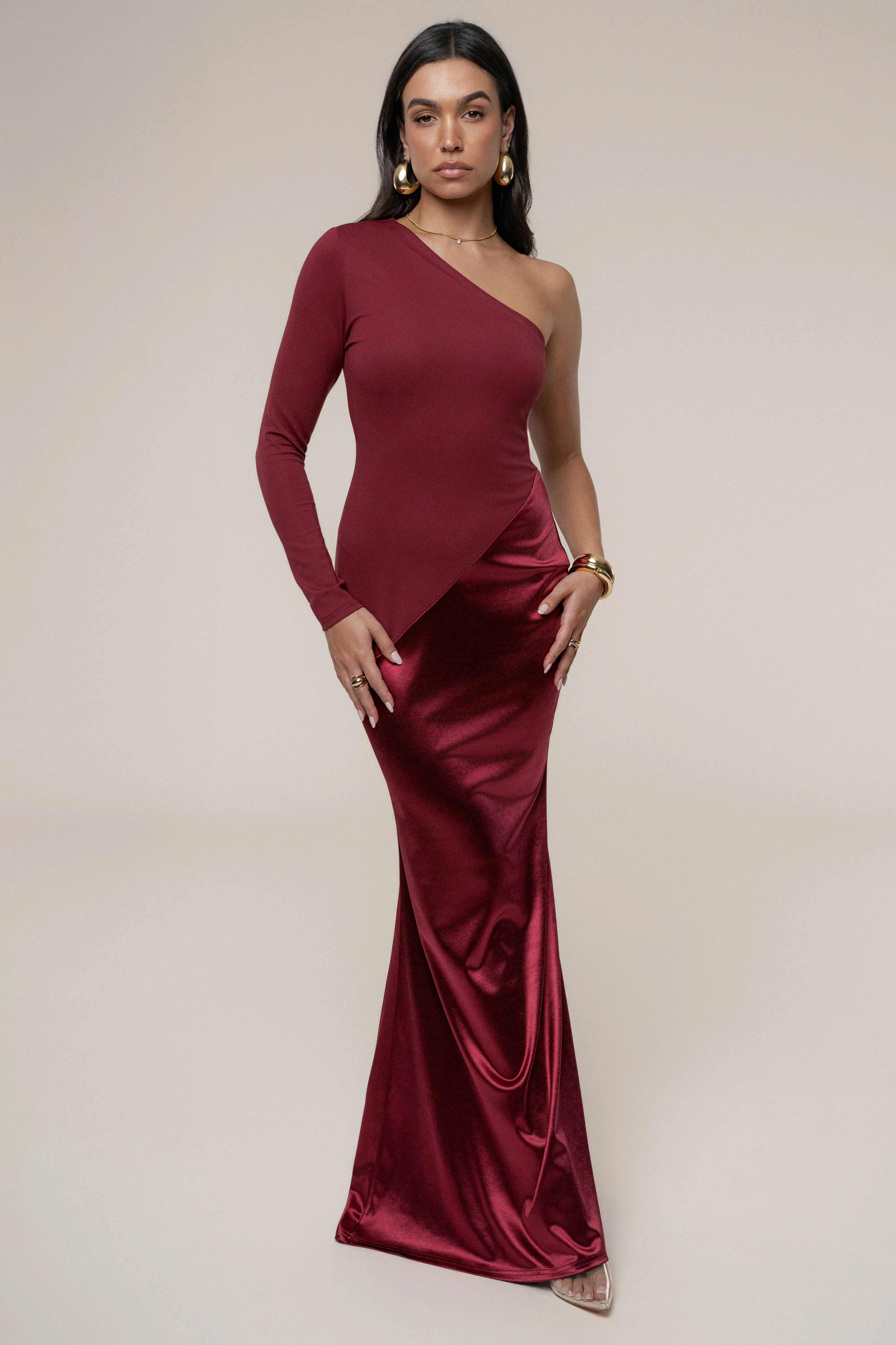 Burgundy Look Of Desire Maxi Dress sold by JLUXLABEL