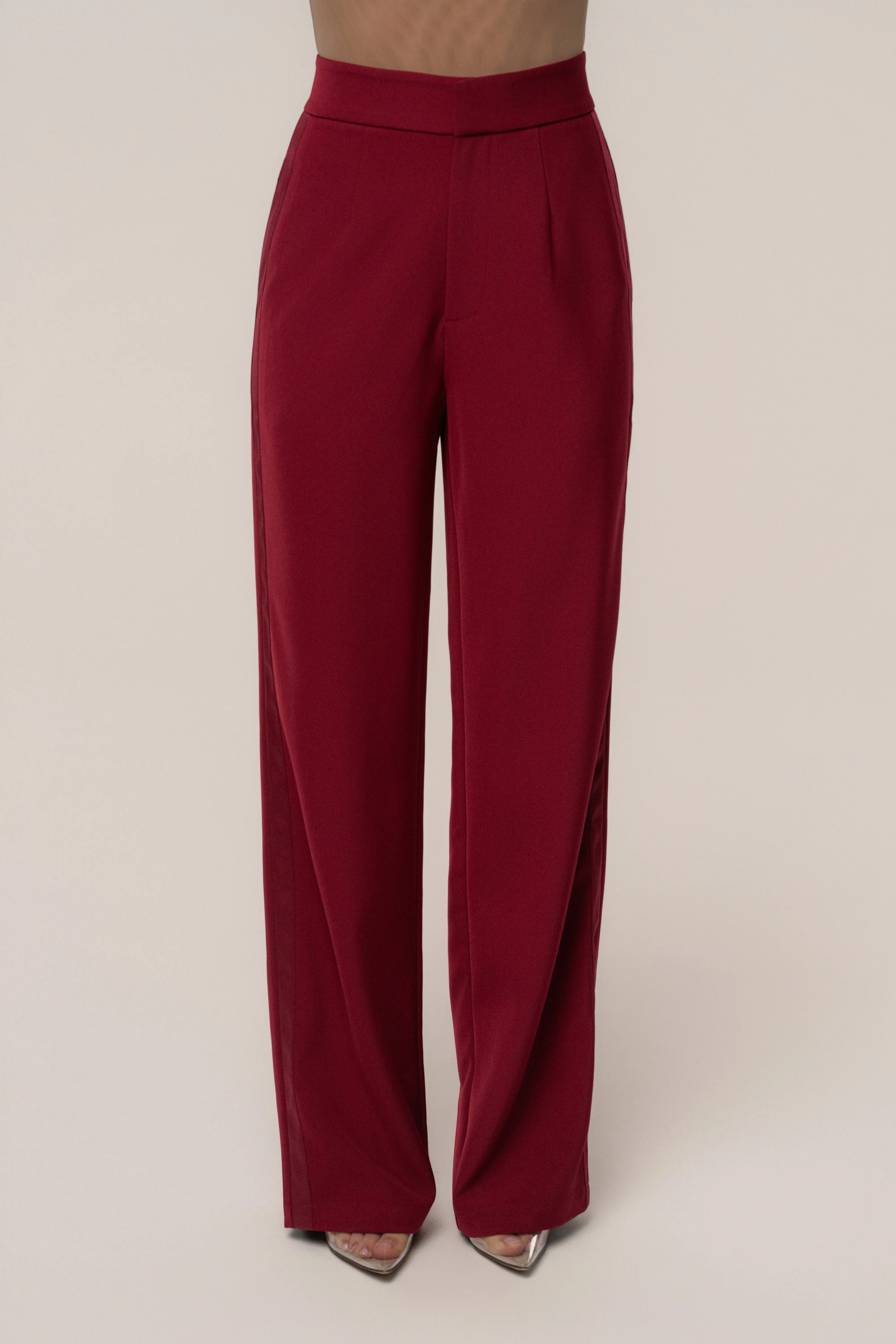 Burgundy Suite Life Woven Pant sold by JLUXLABEL