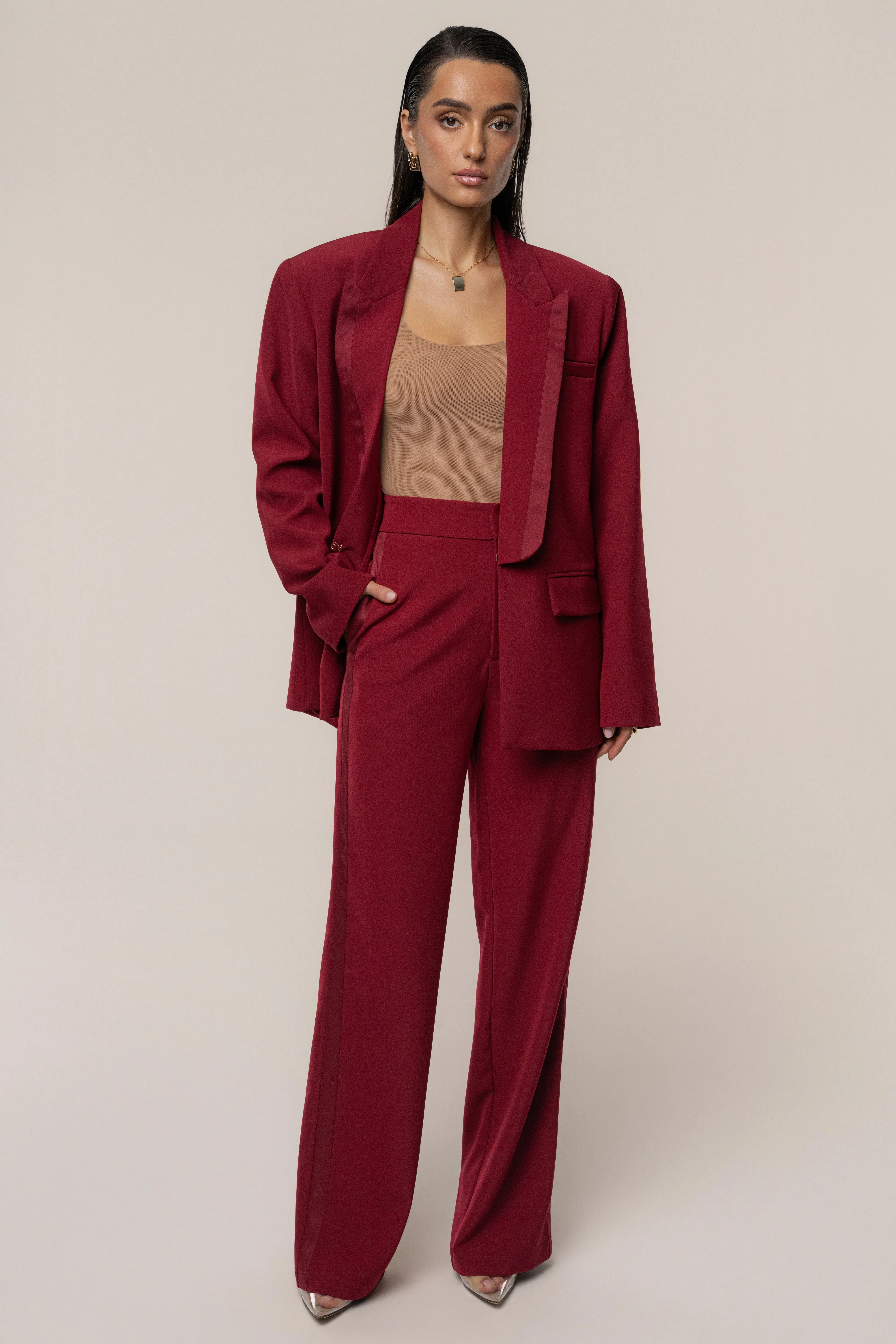 Burgundy Suite Life Woven Pant sold by JLUXLABEL product image thumbnail 2