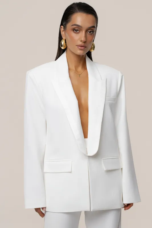 Ivory Suite Life Woven Blazer made by JLUXLABEL