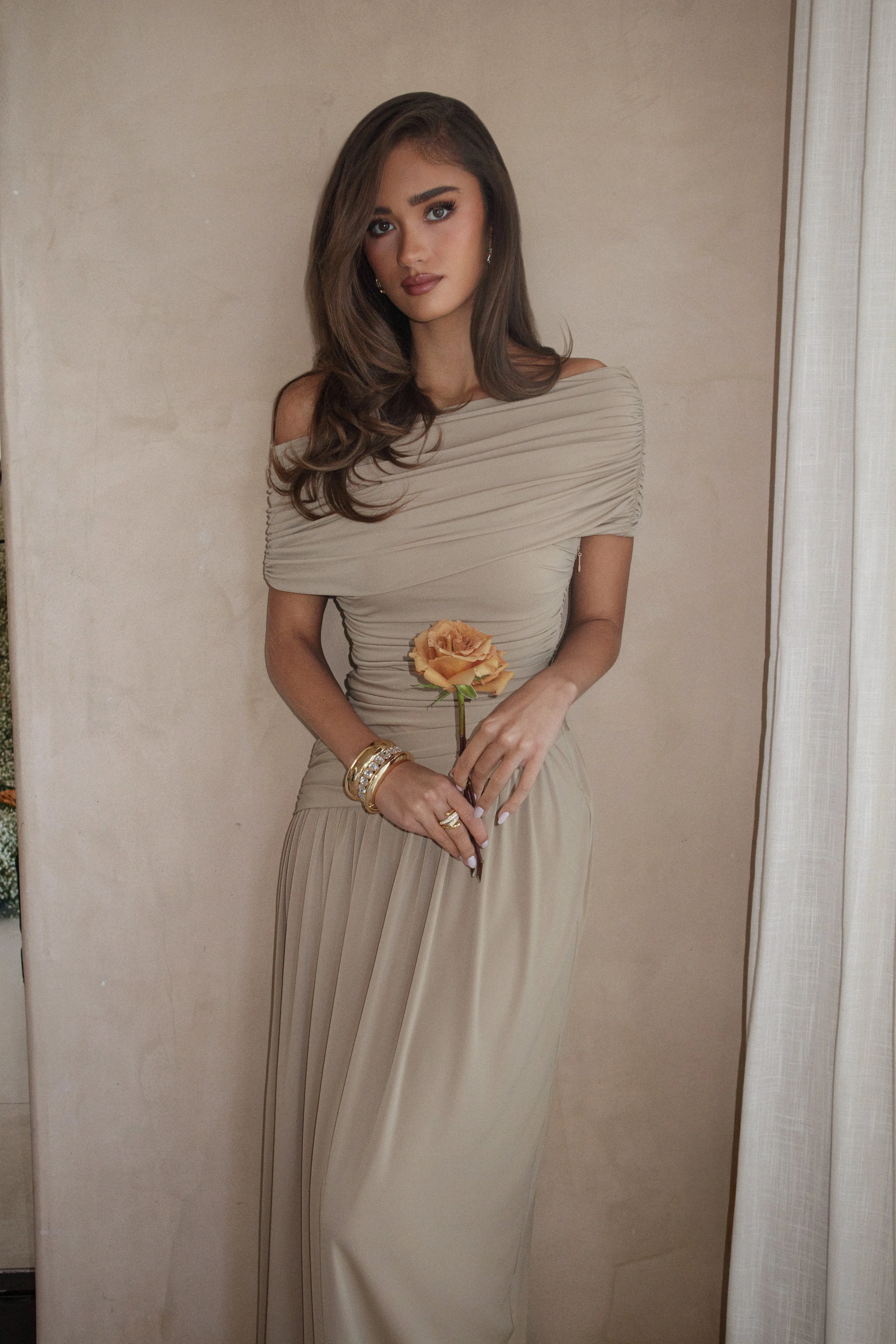 Beige Vision Of Elegance Maxi Dress sold by JLUXLABEL product image thumbnail 2