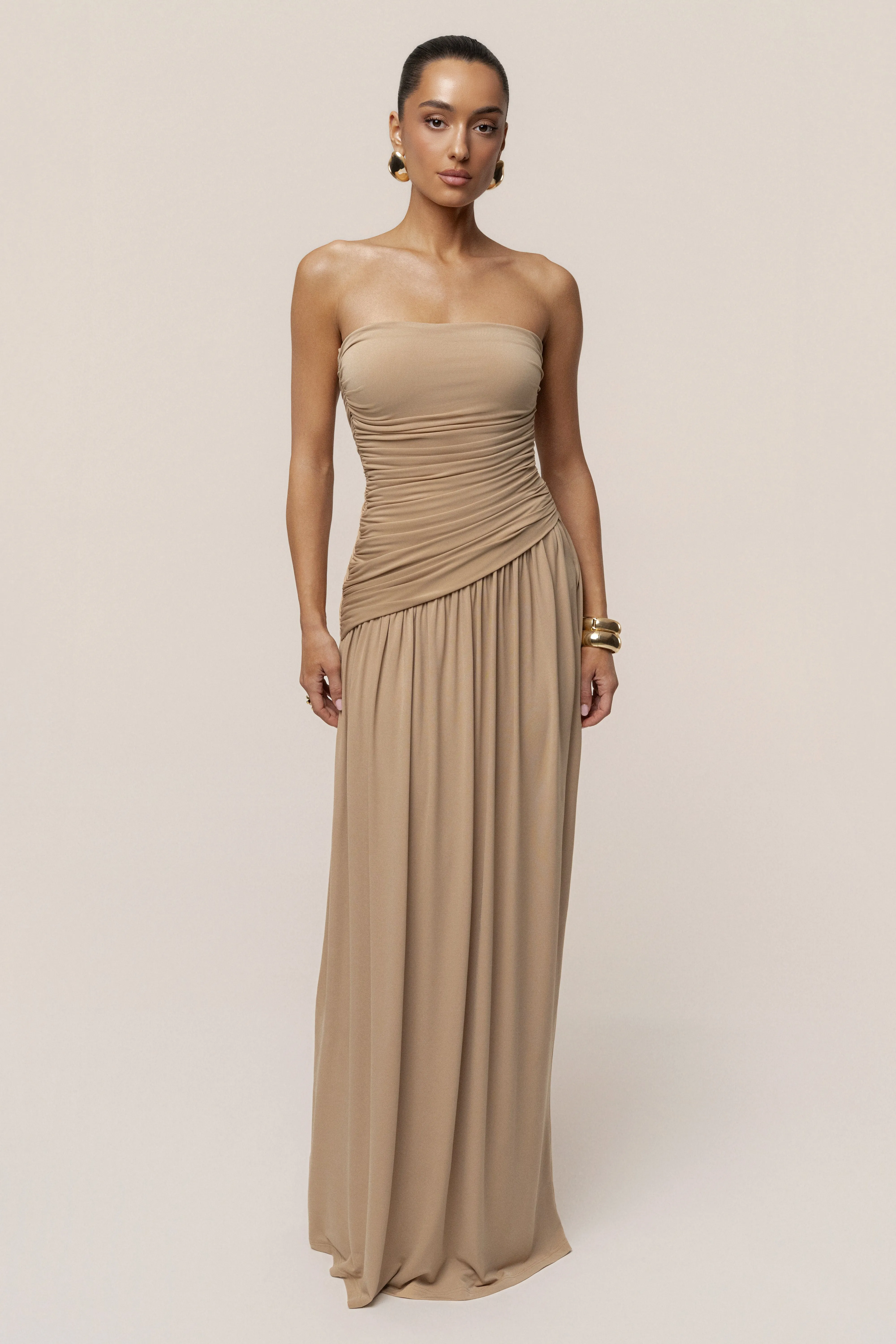 Beige Vision Of Elegance Maxi Dress sold by JLUXLABEL product image thumbnail 4