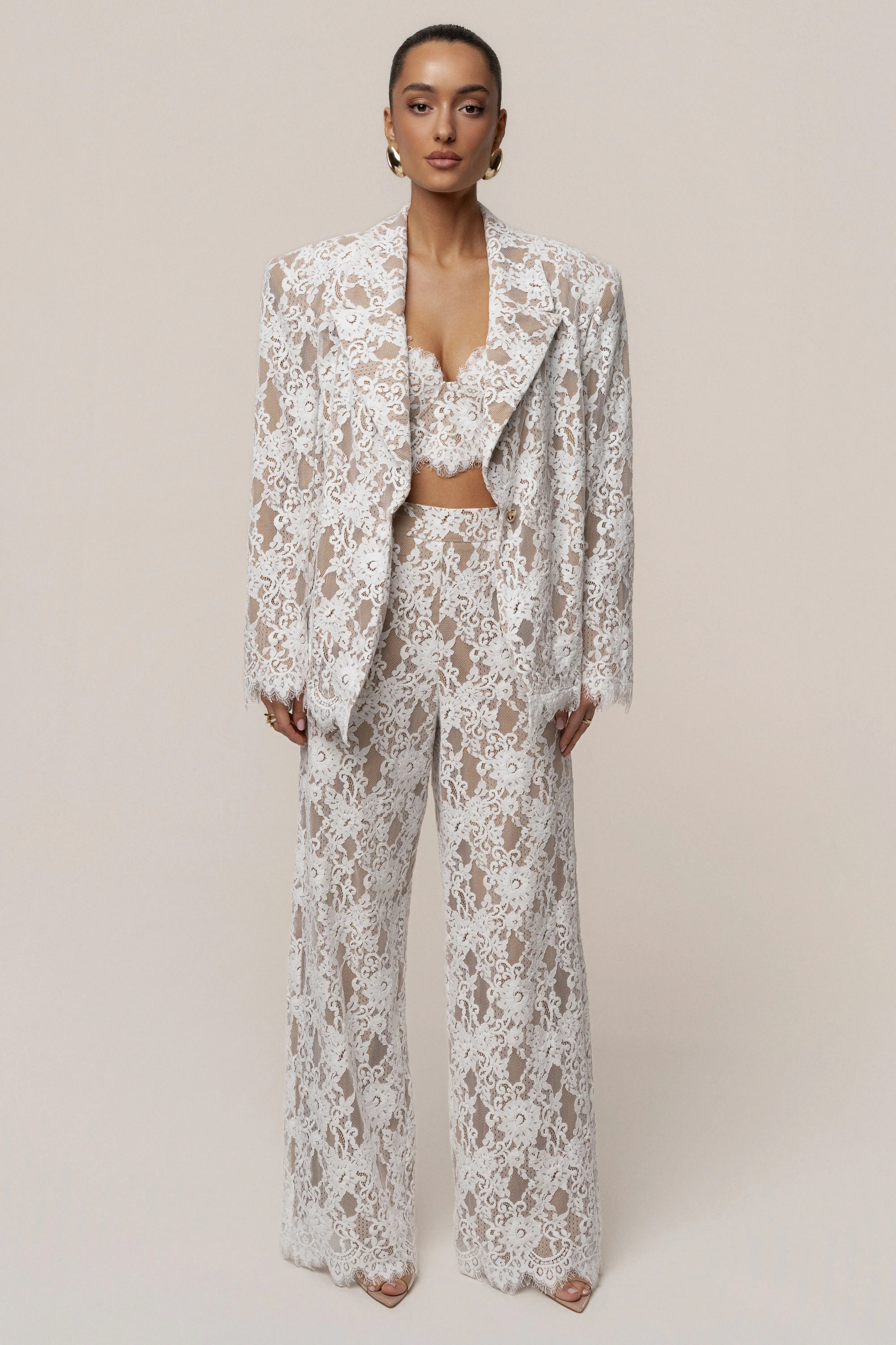 PRE-ORDER White Forever Crush Lace Pant sold by JLUXLABEL product image thumbnail 3