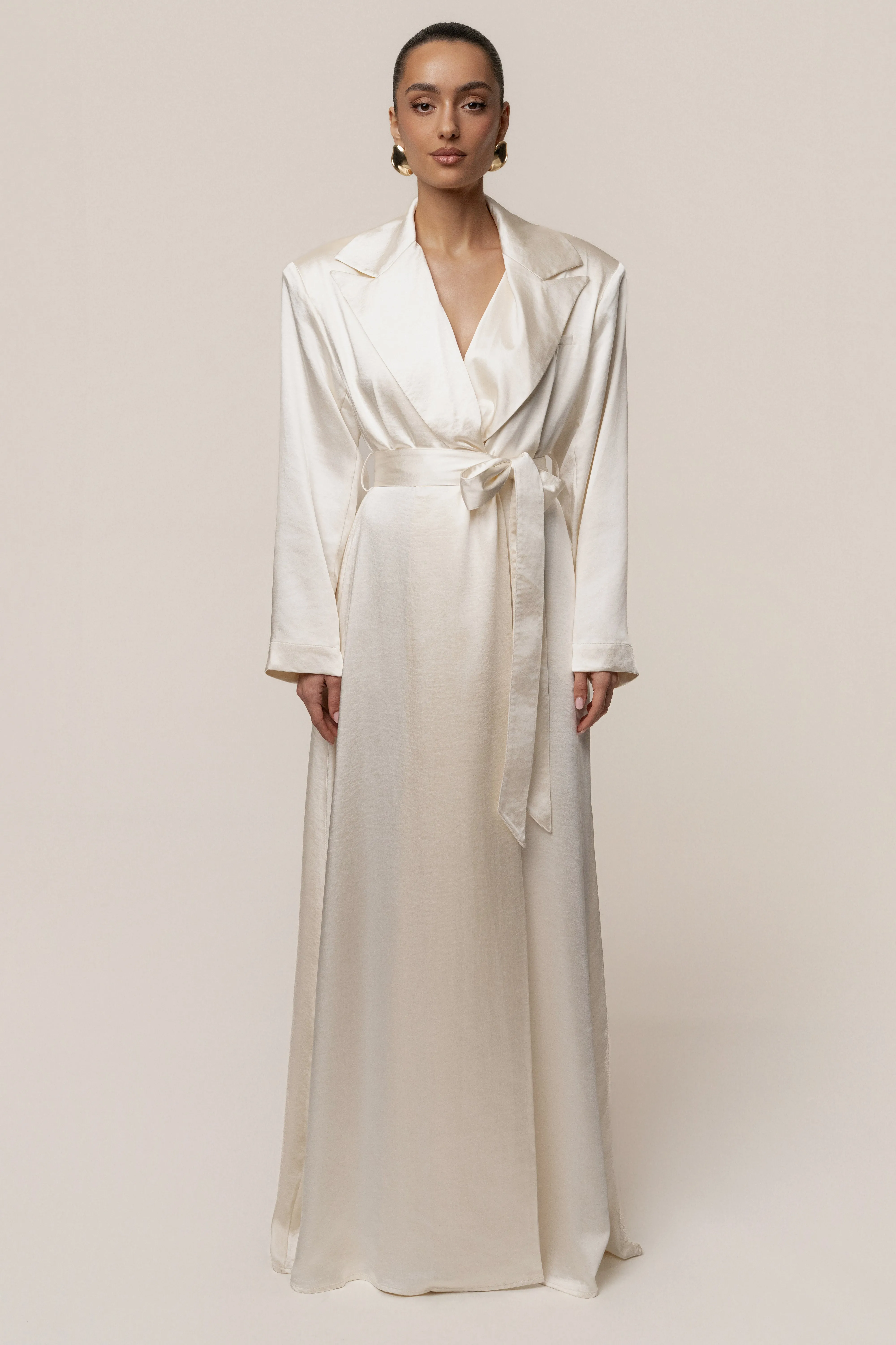 Ivory Satin Embrace Maxi Dress sold by JLUXLABEL product image thumbnail 4