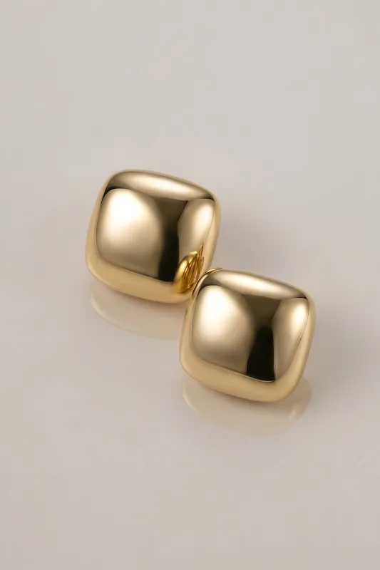Gold Nina Squared Earrings sold by JLUXLABEL