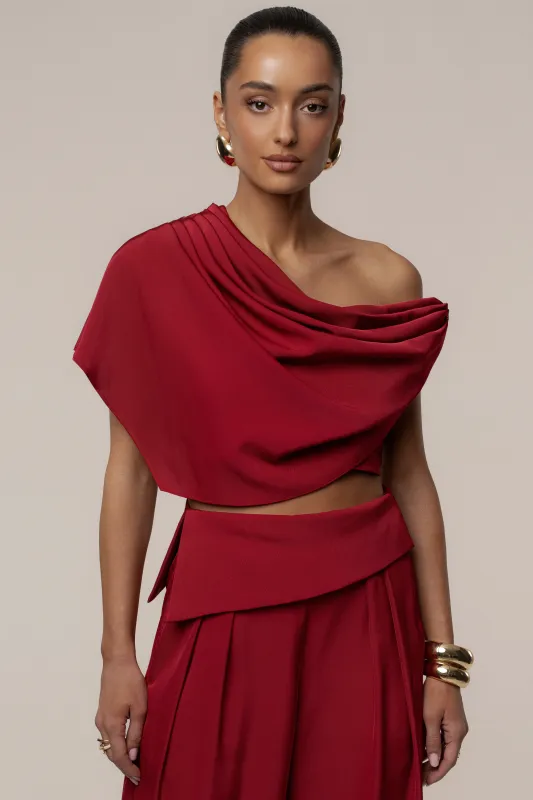 Red Gleam and Glow Satin Top made by JLUXLABEL