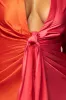 Pink Color Block Satin Midi Dress sold by JLUXLABEL