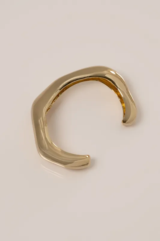 Gold Ora Sculpted Cuff Bracelet made by JLUXLABEL