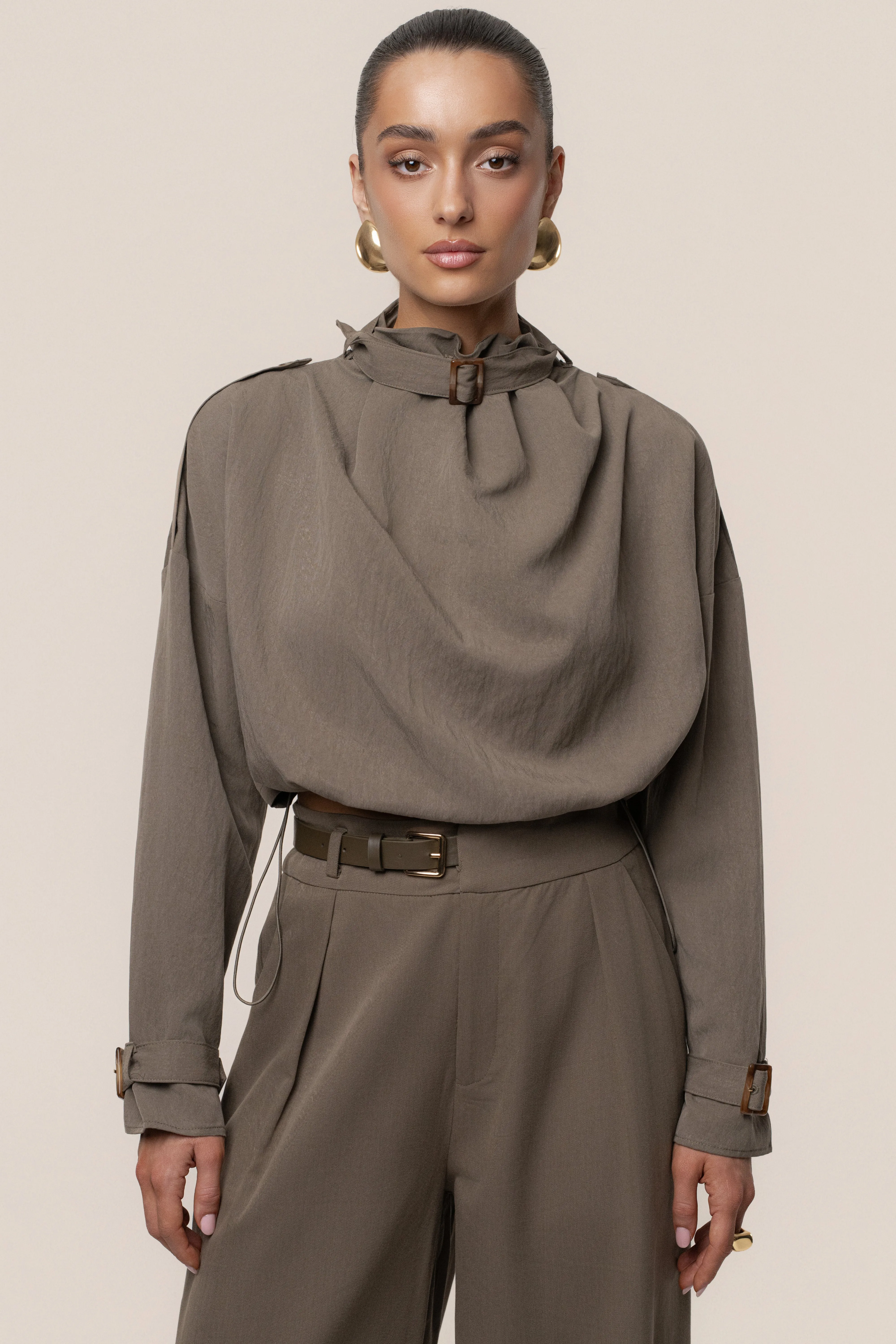 Dark Taupe Wanderlust Crop Top sold by JLUXLABEL product image thumbnail 2