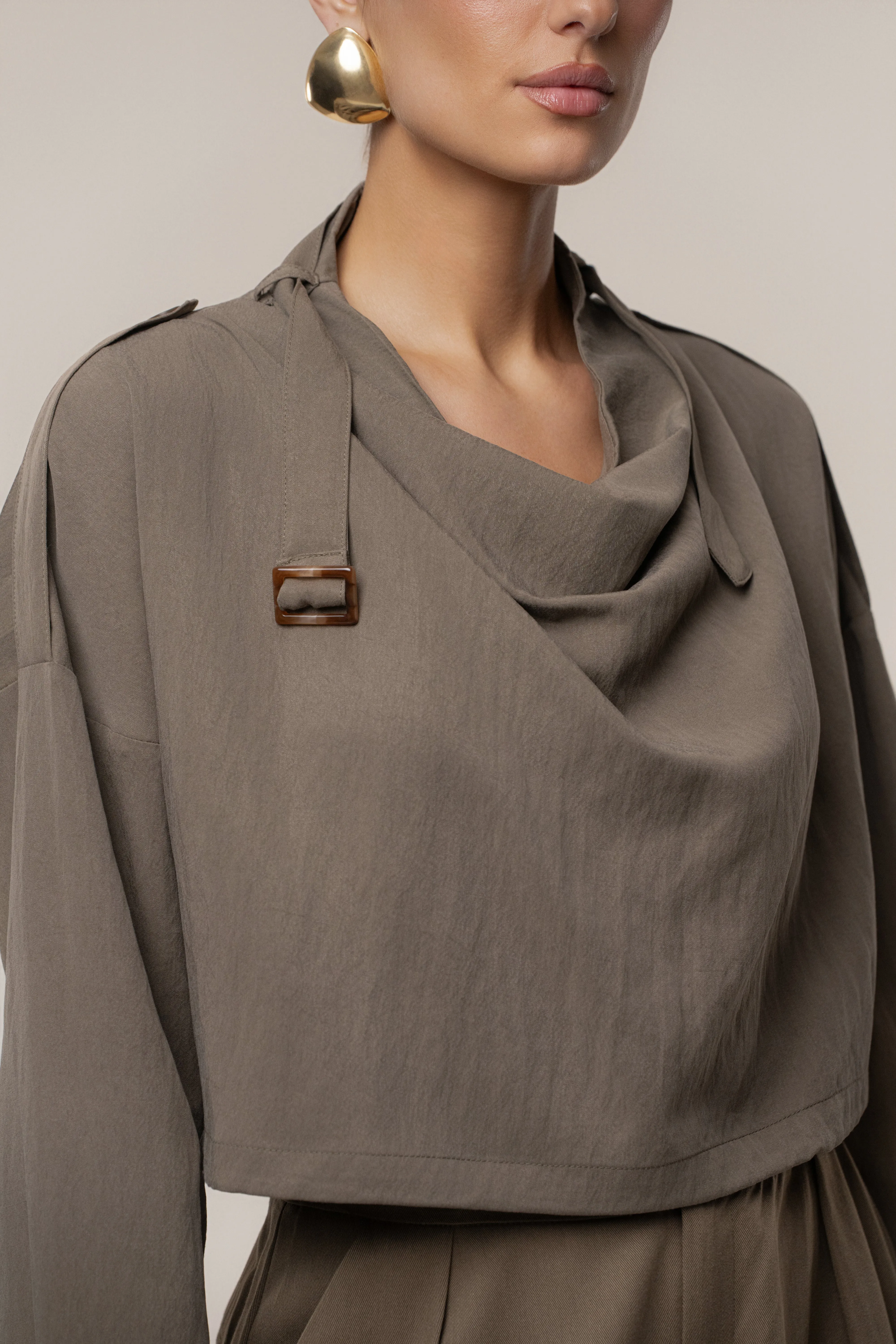 Dark Taupe Wanderlust Crop Top sold by JLUXLABEL product image thumbnail 4