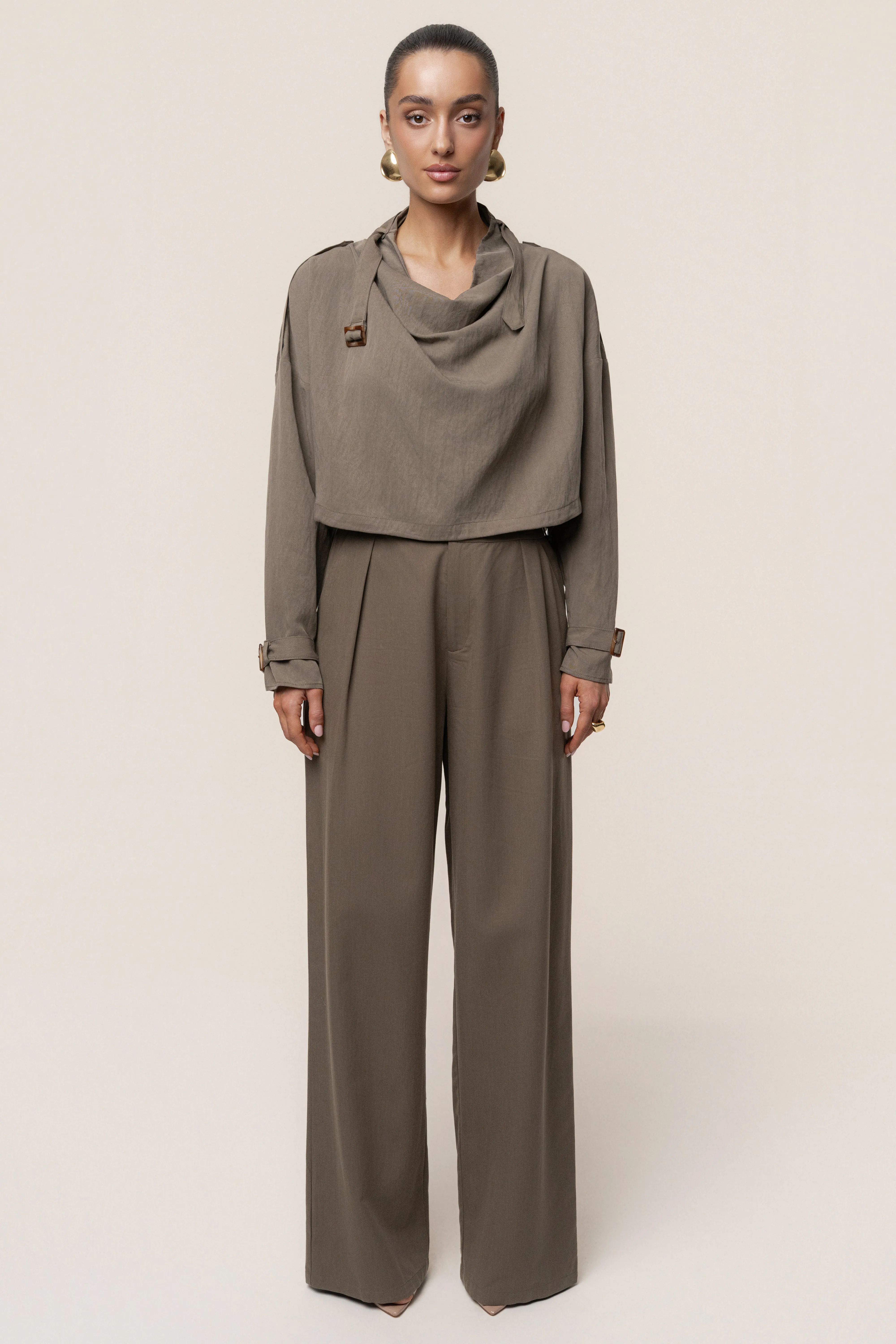 Dark Taupe Wanderlust Crop Top sold by JLUXLABEL product image thumbnail 3