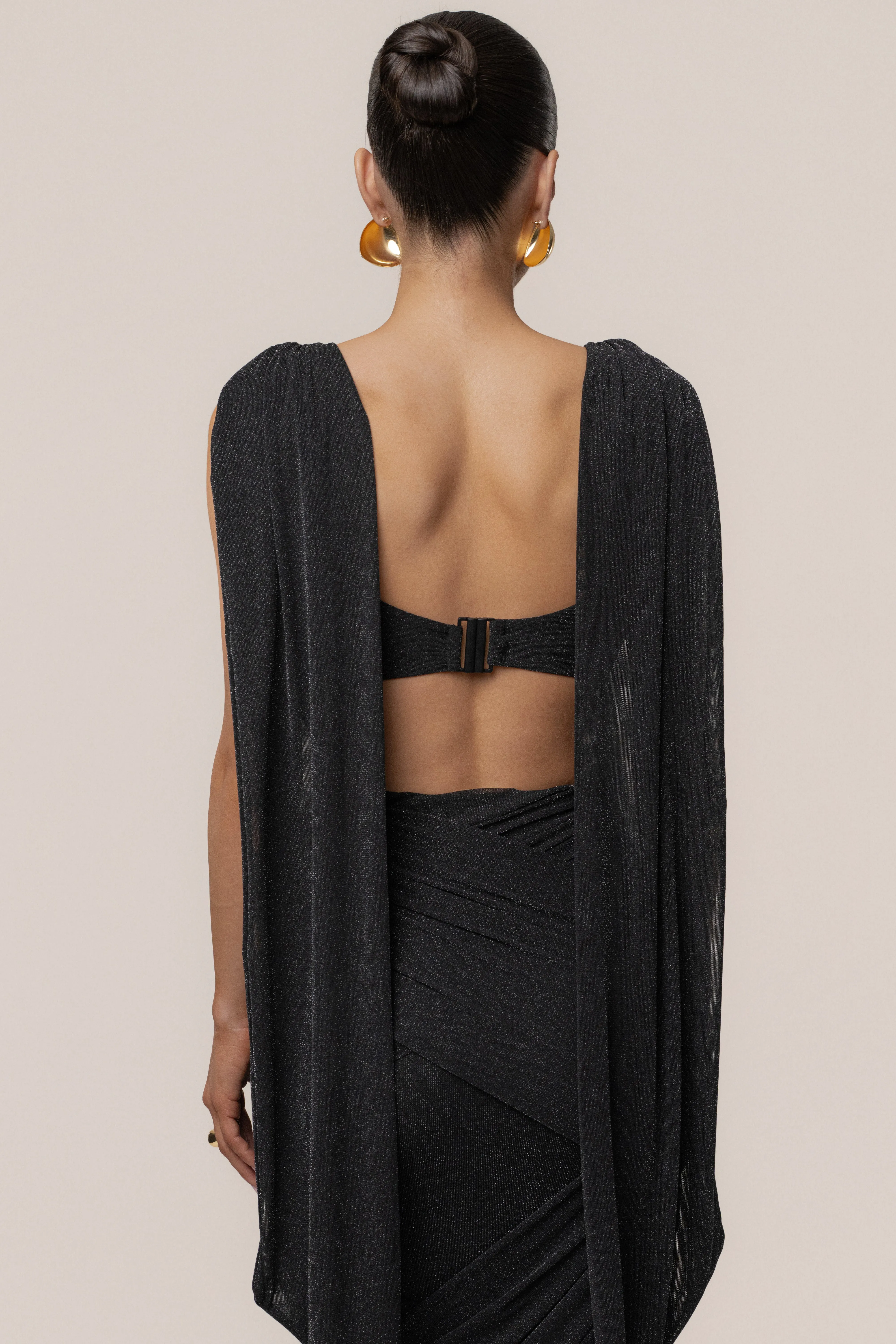 Black Divine Drape Skirt Set sold by JLUXLABEL product image thumbnail 3