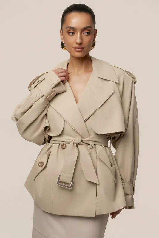 Khaki Classic Oversized Trench made by JLUXLABEL