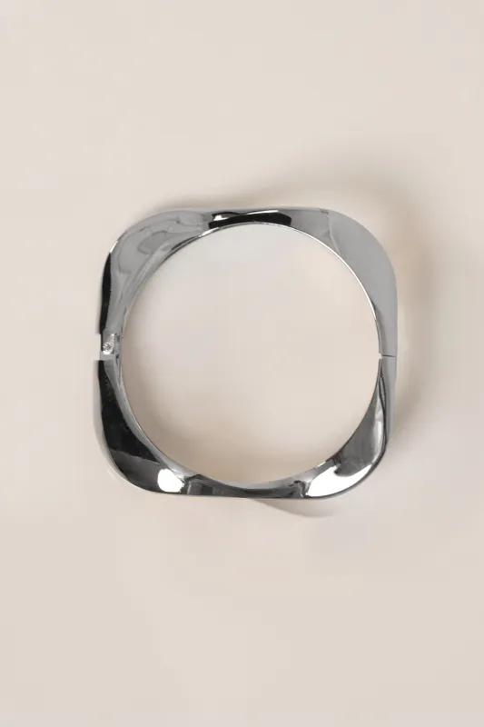Silver Wavy Hinge Bracelet made by JLUXLABEL