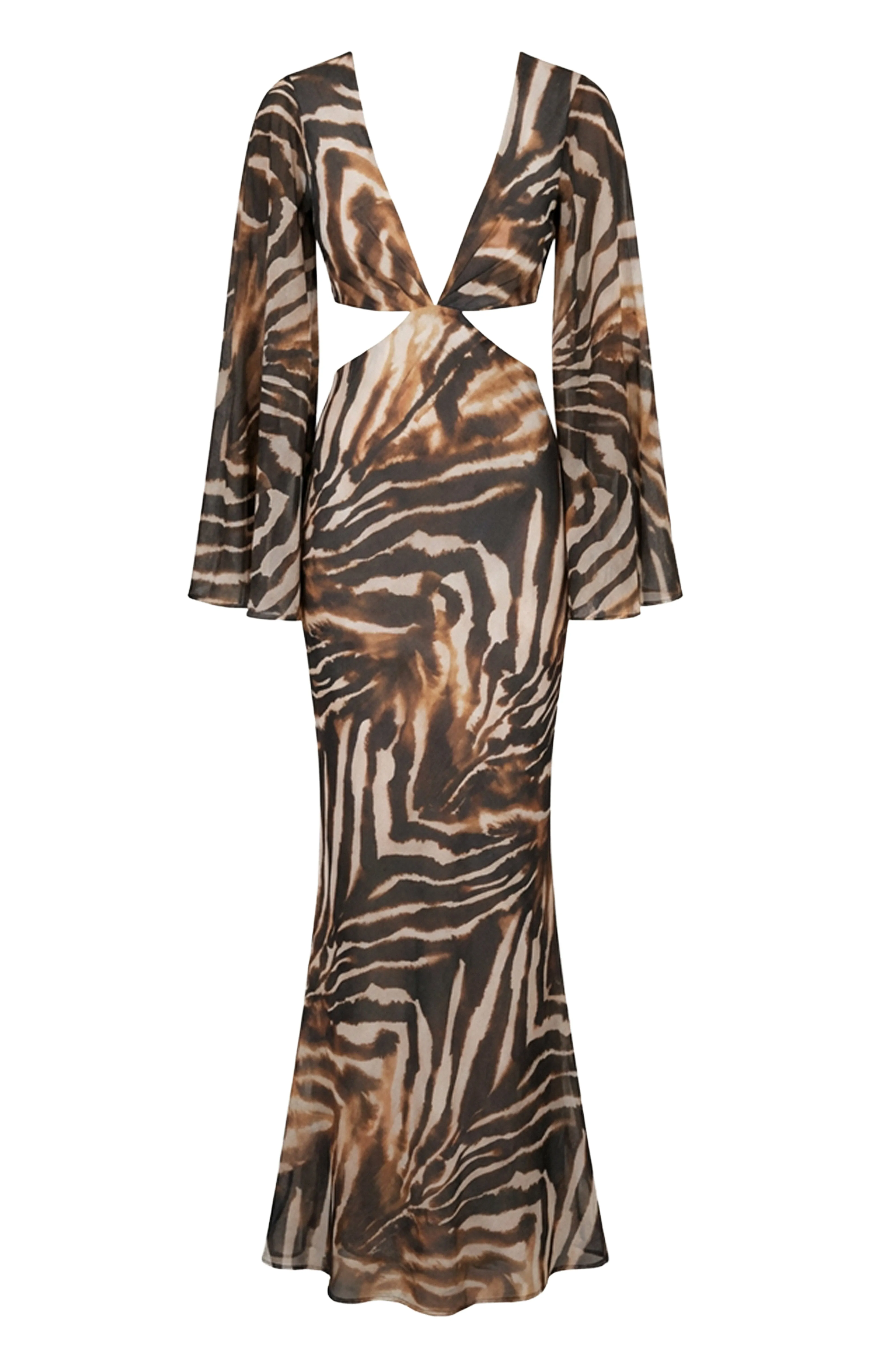 Brown Zebra Instincts Print Maxi Dress sold by JLUXLABEL product image thumbnail 3