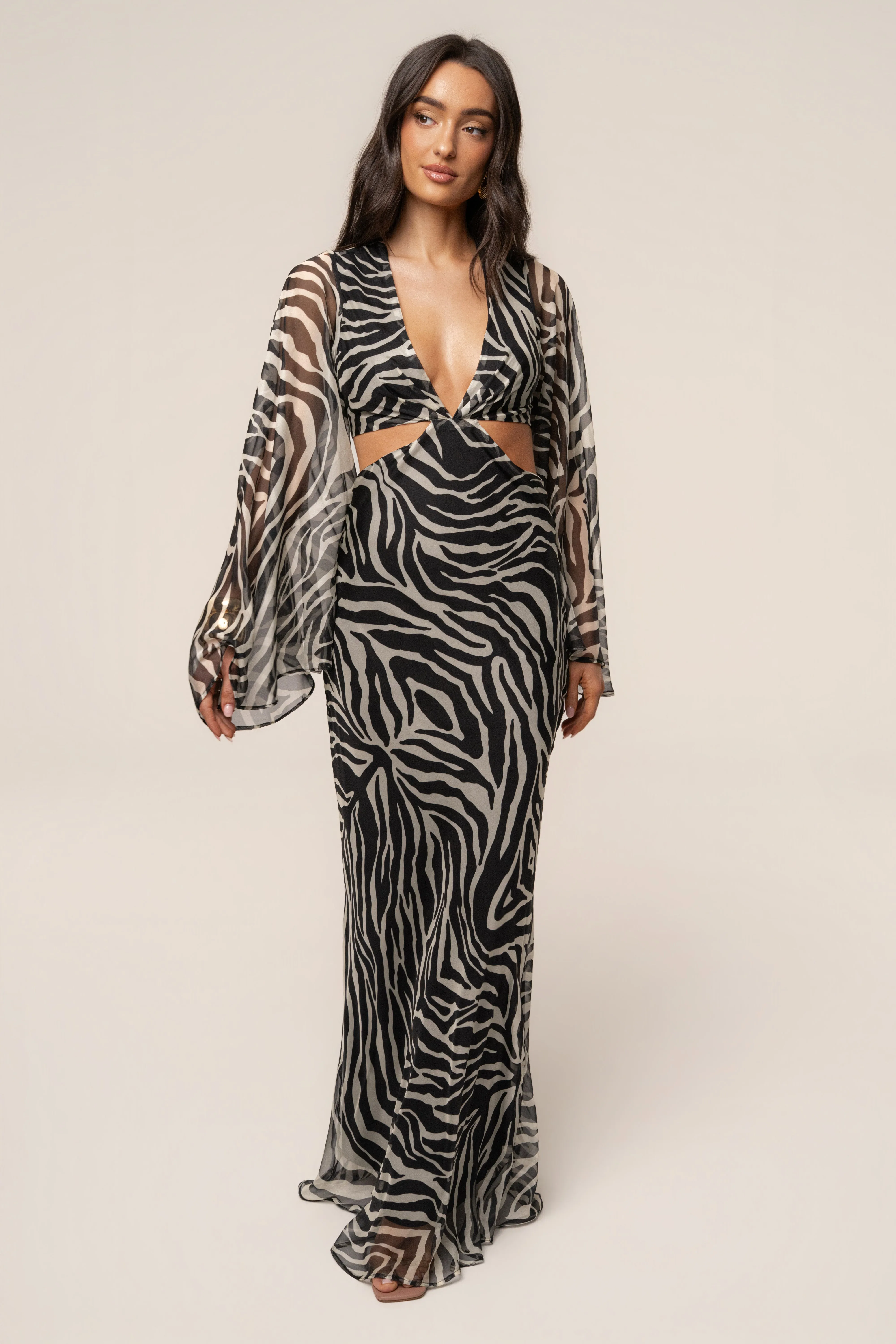 Black Zebra Instincts Print Maxi Dress sold by JLUXLABEL product image thumbnail 4