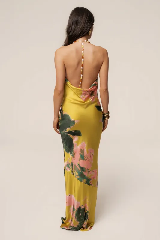 Yellow Print Bethani Maxi Dress made by JLUXLABEL