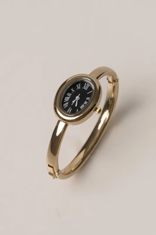 Gold Polished Hour Watch made by JLUXLABEL