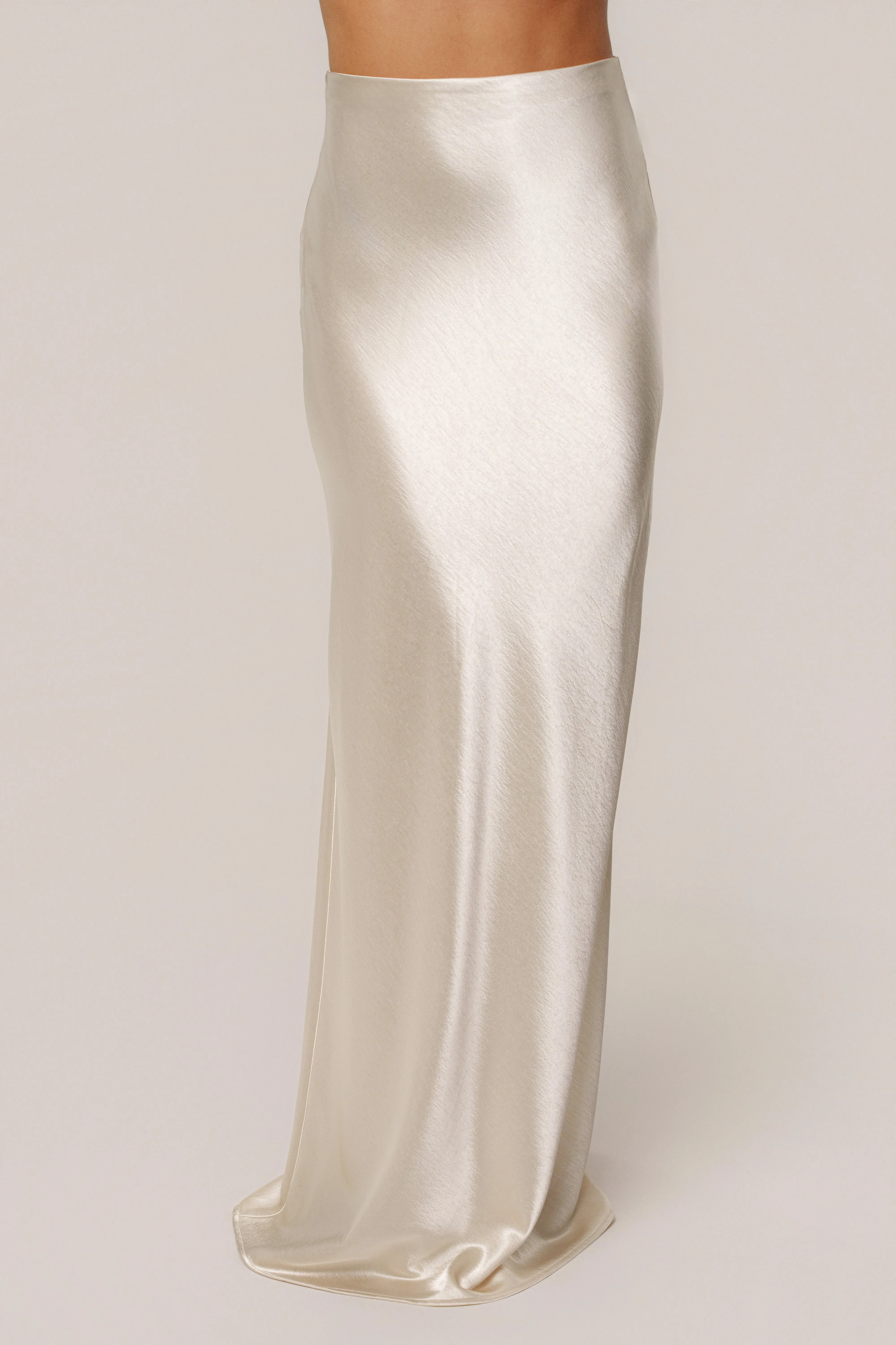 Champagne Tradition Satin Maxi Skirt sold by JLUXLABEL product image thumbnail 4