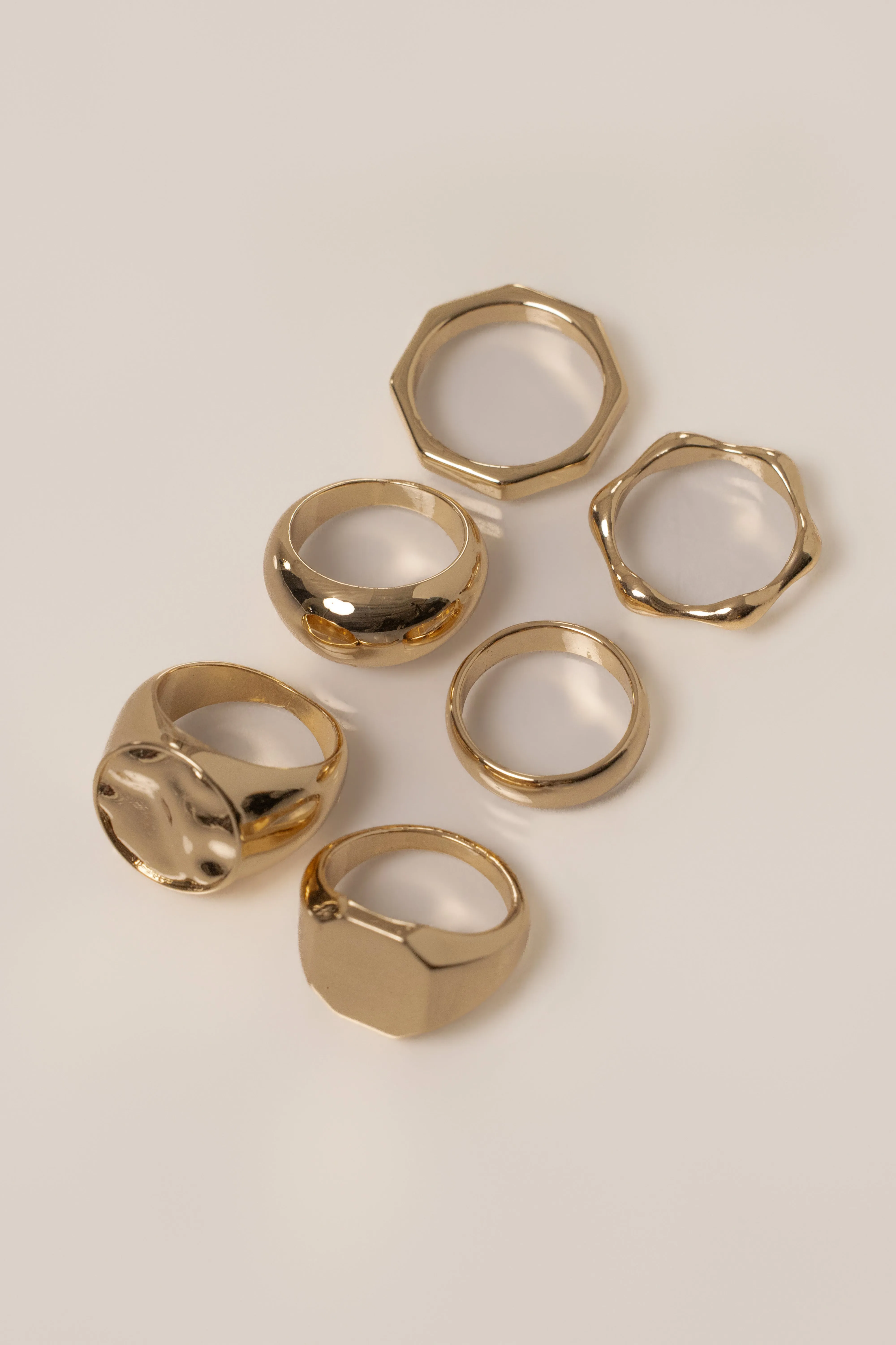 Gold Alba 6 Ring Set sold by JLUXLABEL