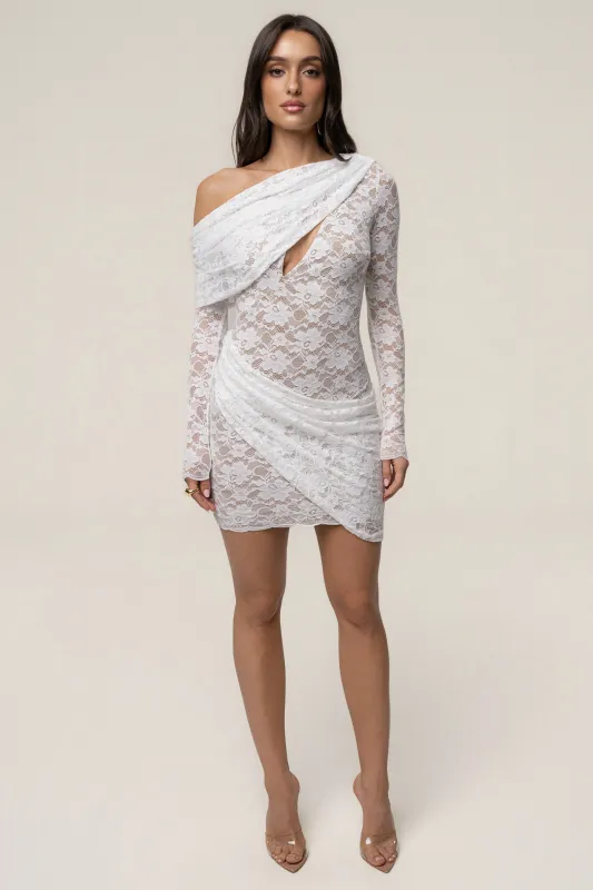 White Midnight Romance Lace Dress made by JLUXLABEL