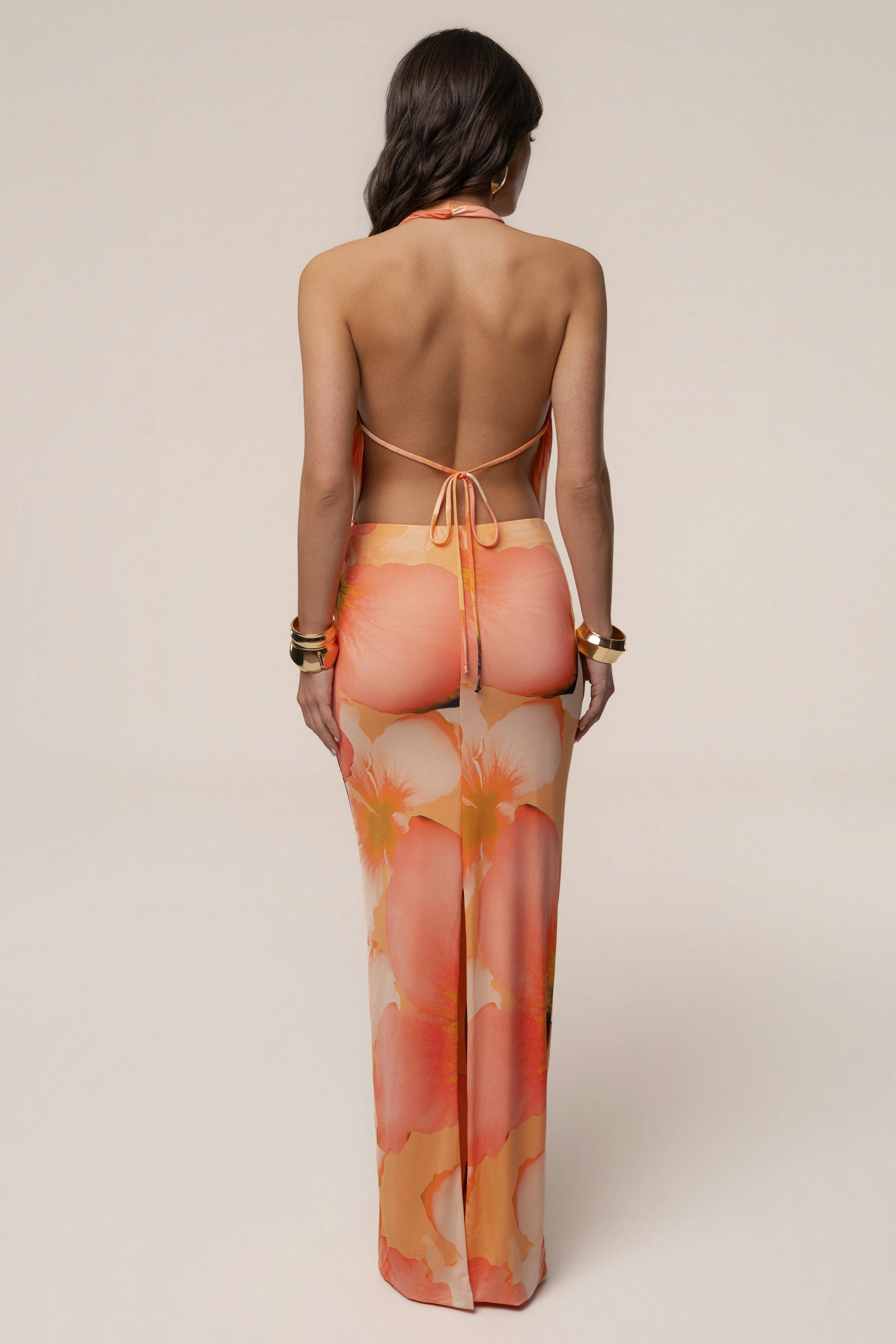 Orange Dawn Draped Maxi Dress sold by JLUXLABEL product image thumbnail 2