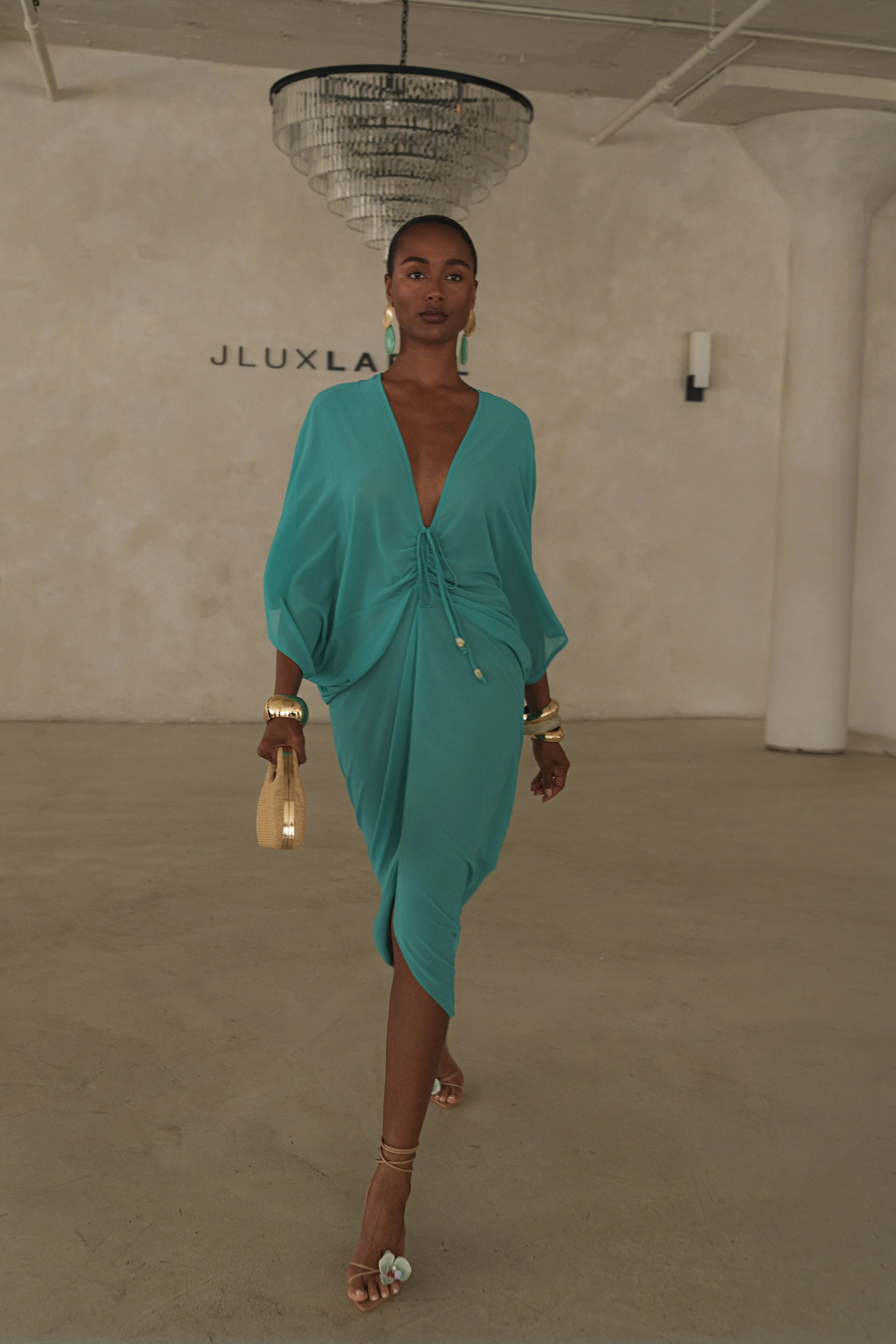 Teal Longer Days Cover Up Dress sold by JLUXLABEL product image thumbnail 2