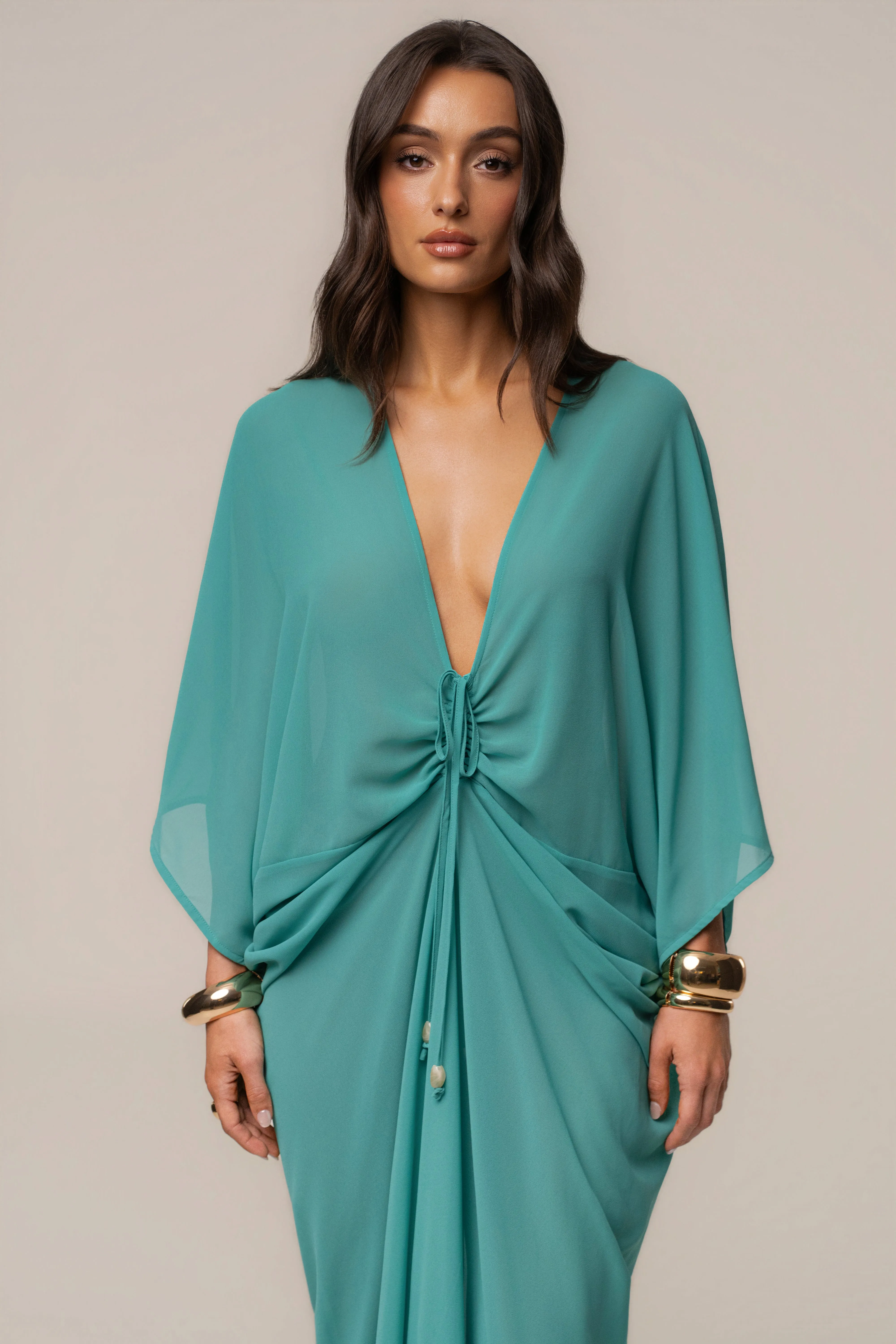Teal Longer Days Cover Up Dress sold by JLUXLABEL product image thumbnail 5