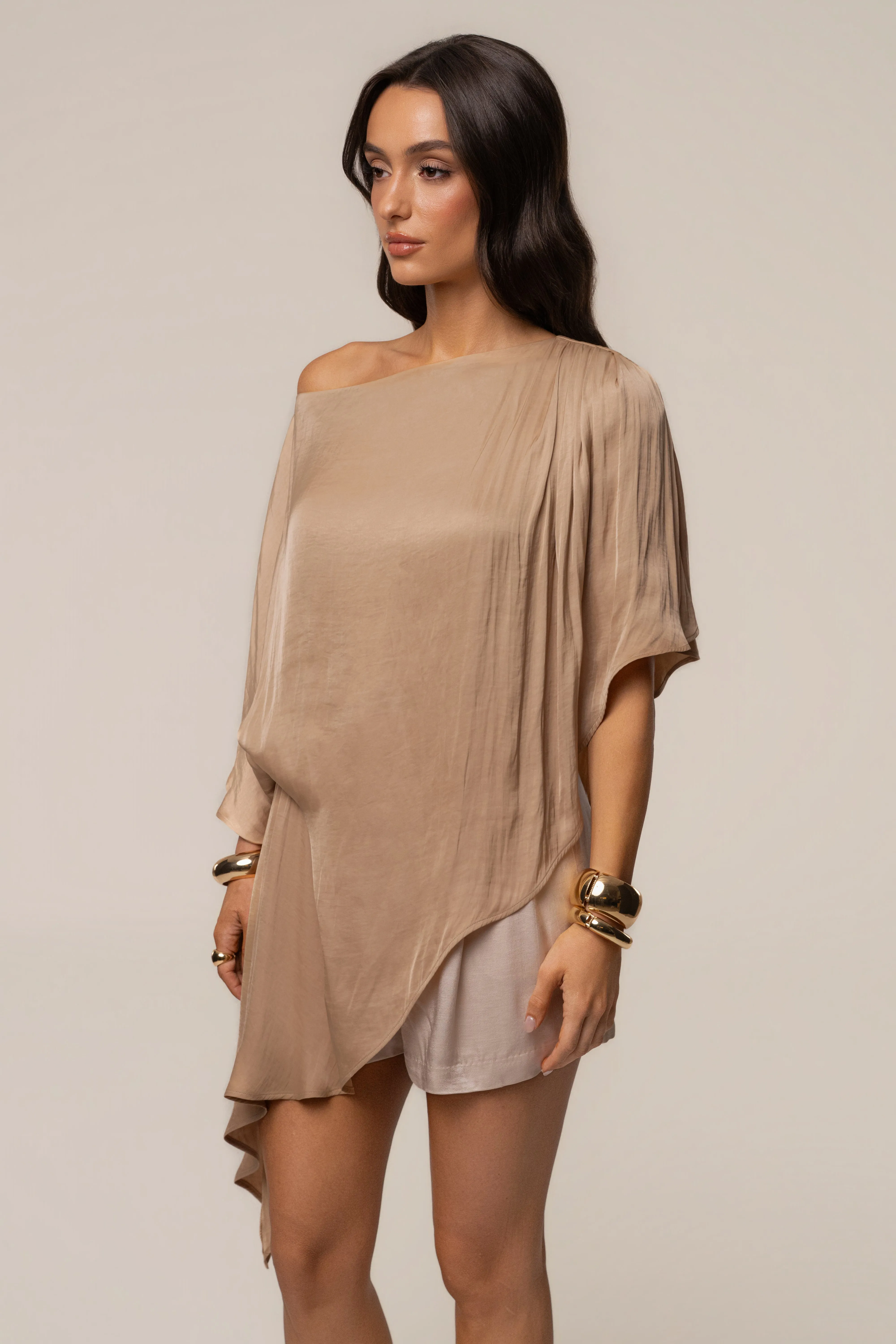 Tan Brisa Drape Top sold by JLUXLABEL product image thumbnail 4