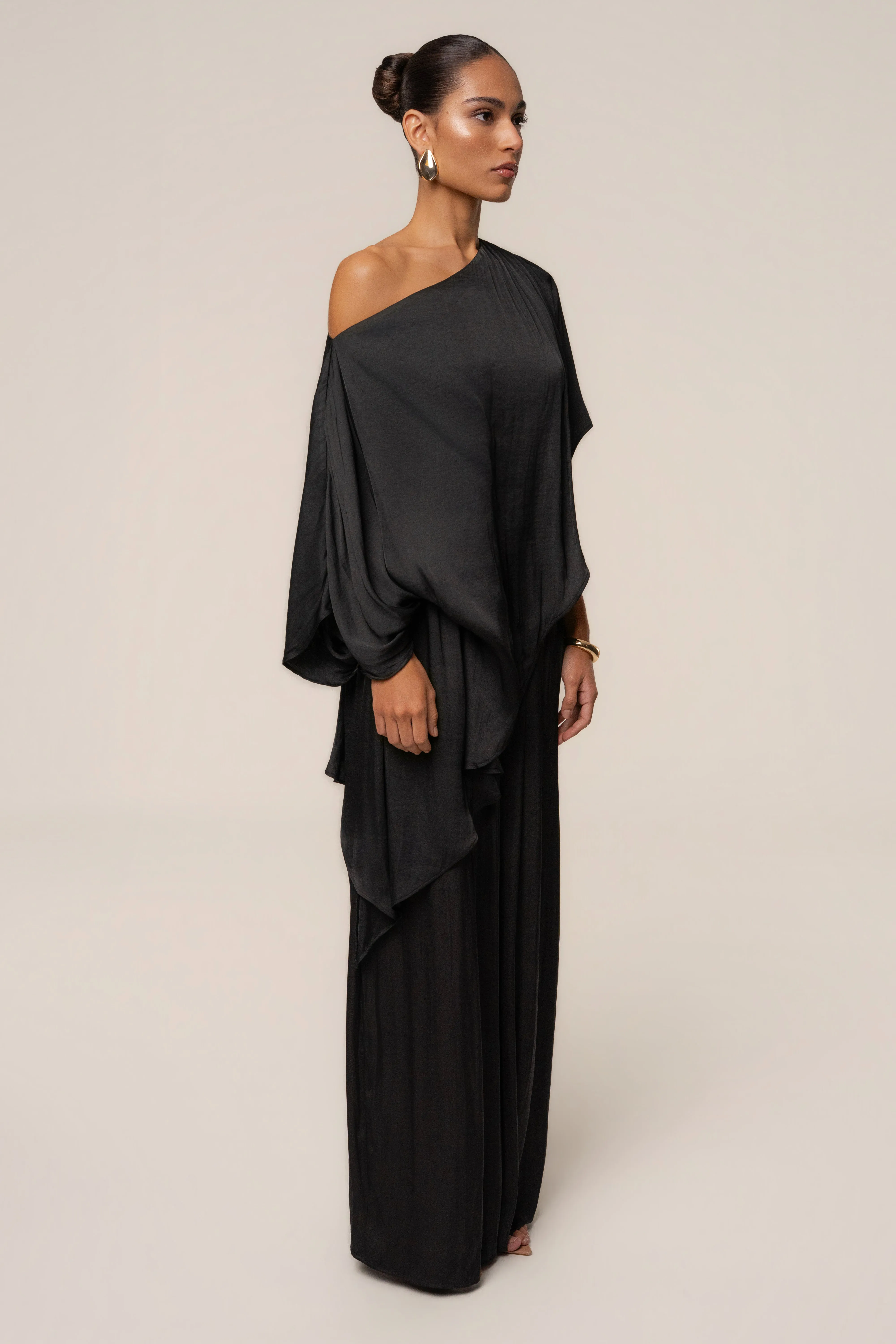 Black Brisa Drape Top sold by JLUXLABEL product image thumbnail 4