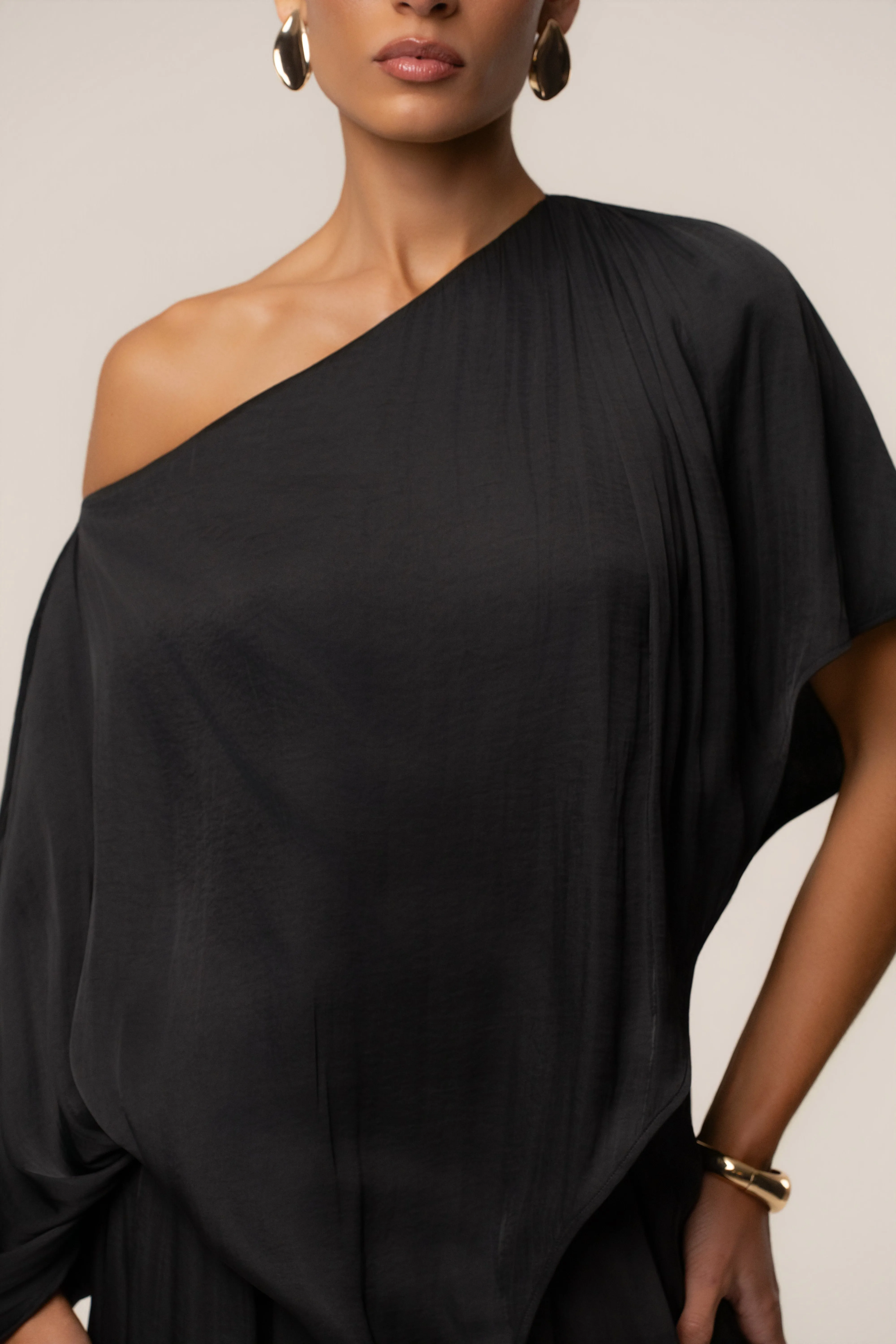 Black Brisa Drape Top sold by JLUXLABEL product image thumbnail 5