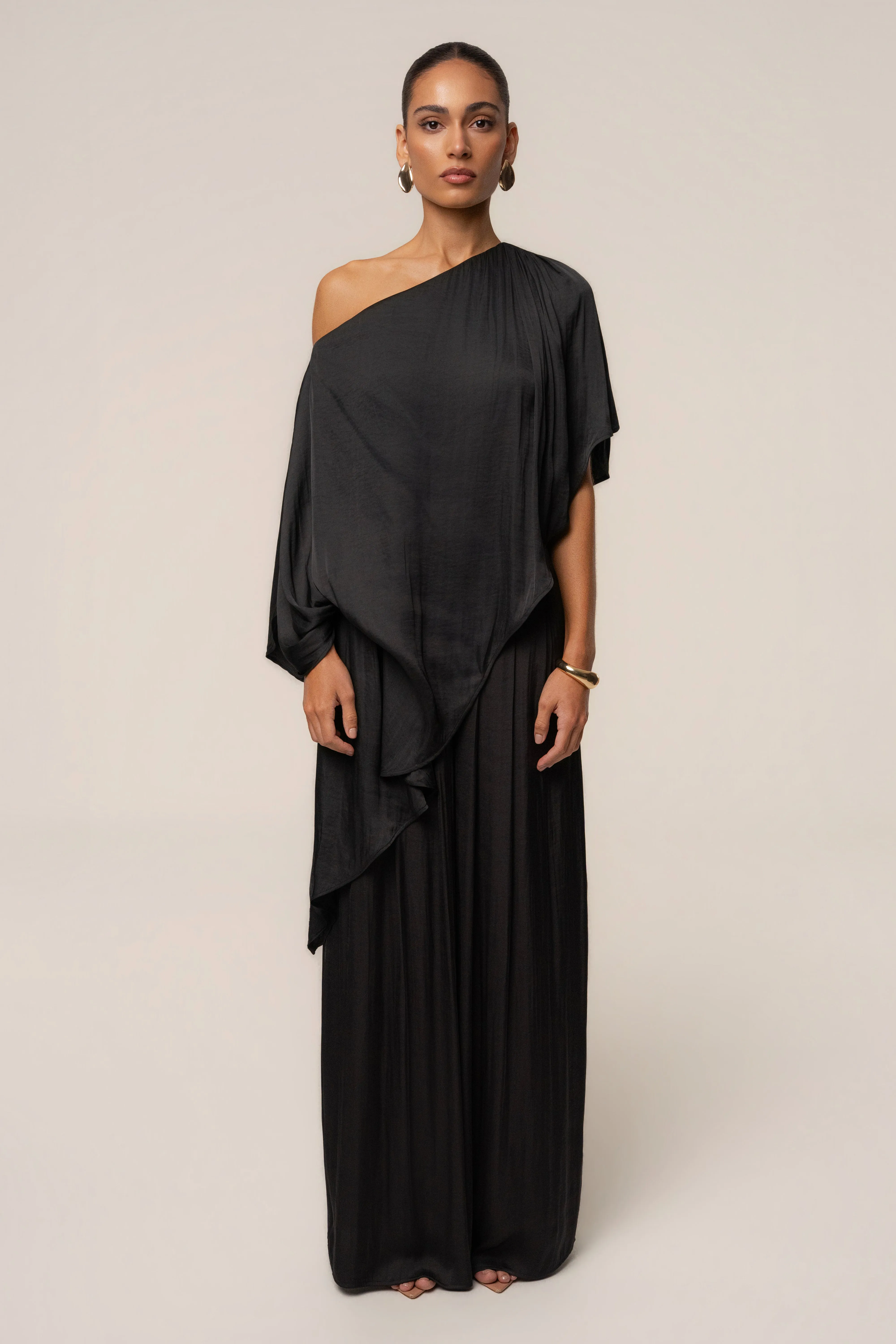 Black Brisa Drape Top sold by JLUXLABEL product image thumbnail 3