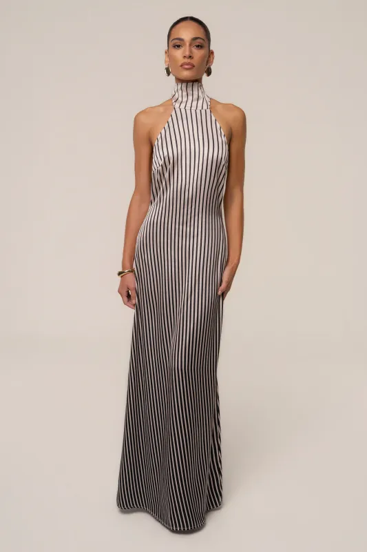 Ivory Gleam Striped Maxi Dress made by JLUXLABEL