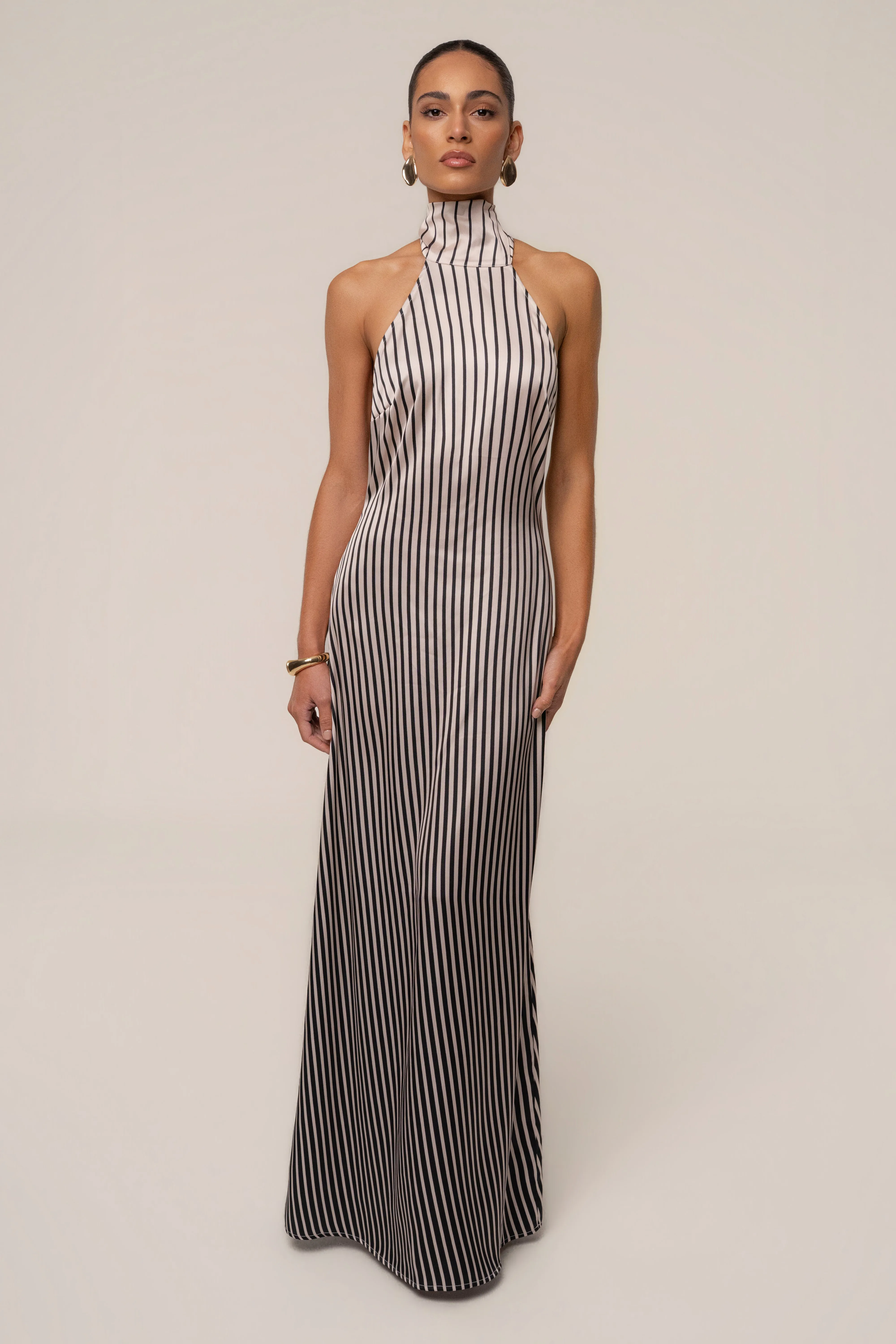 Ivory Gleam Striped Maxi Dress sold by JLUXLABEL